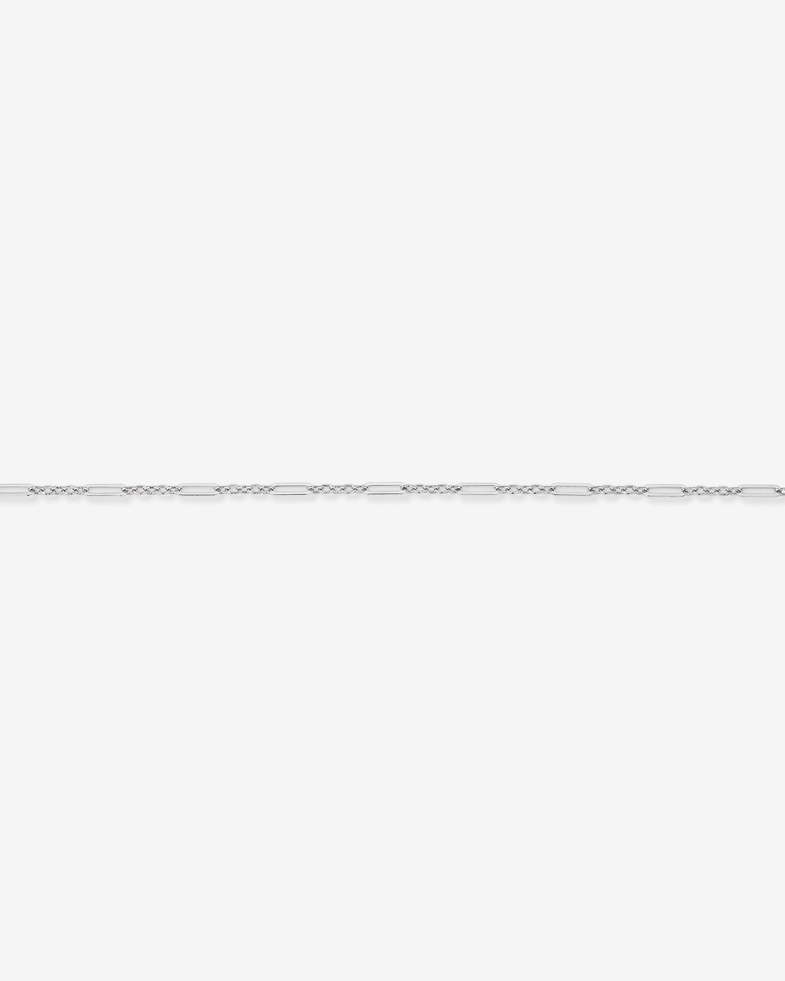 19cm (7.5") 3mm Width Fine Paperclip 3 and 1 Alternating Chain Bracelet in Sterling Silver