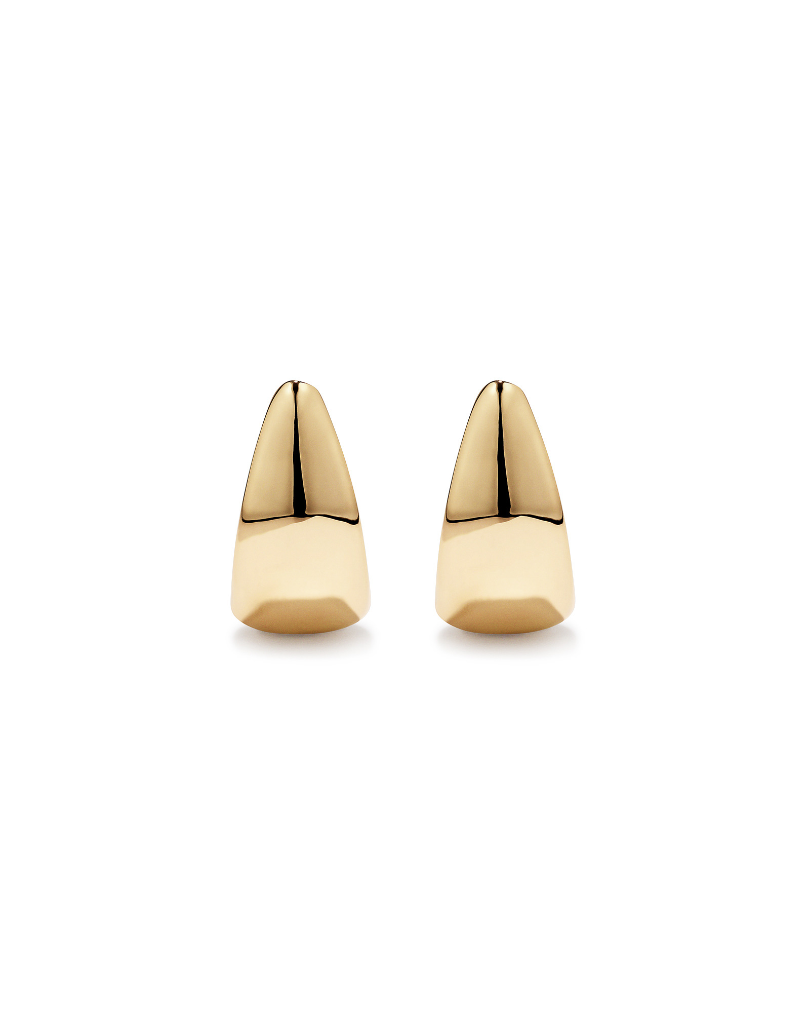 Boucles d'oreilles clou en demi-créole dôme en or jaune 10 ct