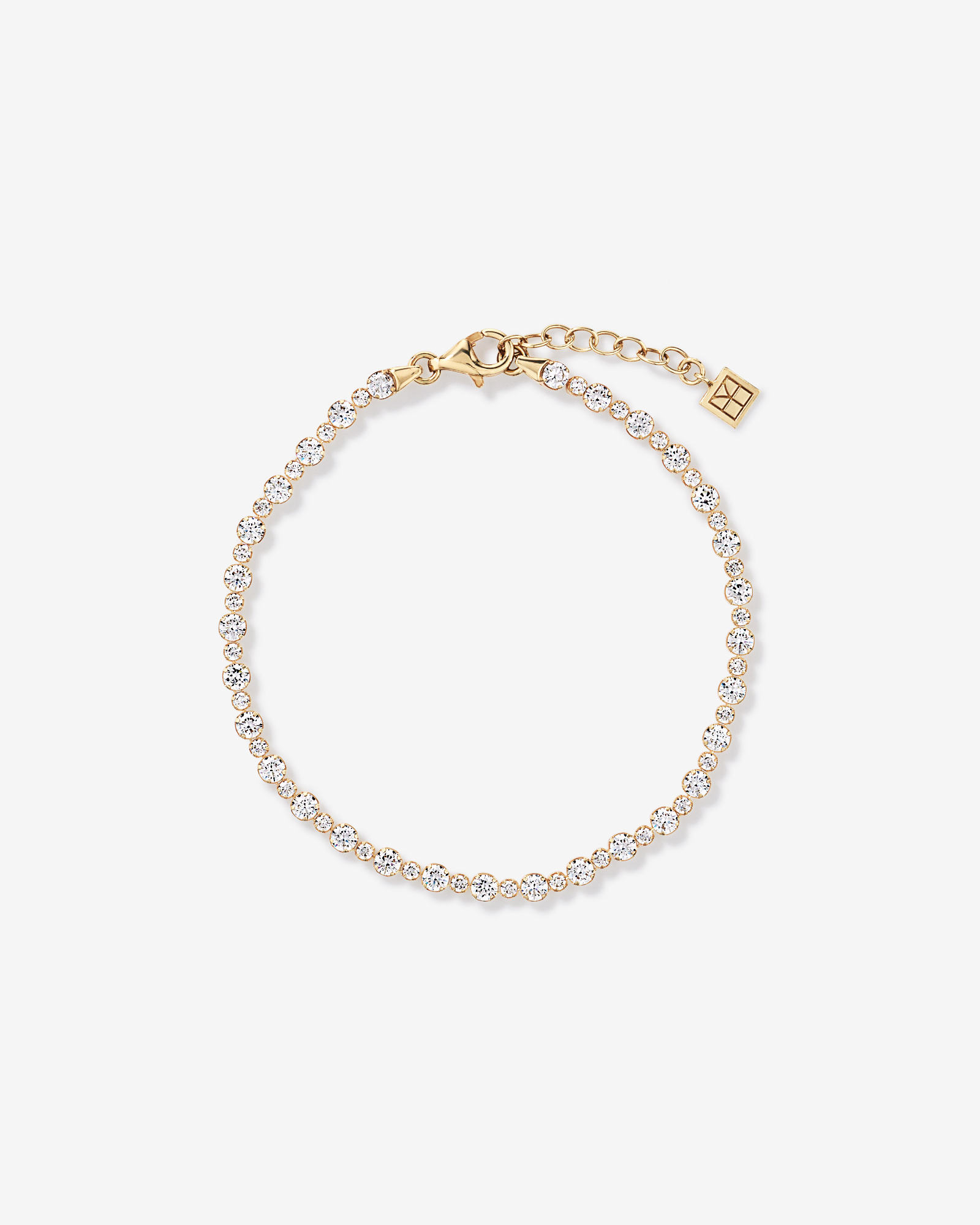 Bracelet de tennis alterné en zircone cubique en Vermeil or 18 carats