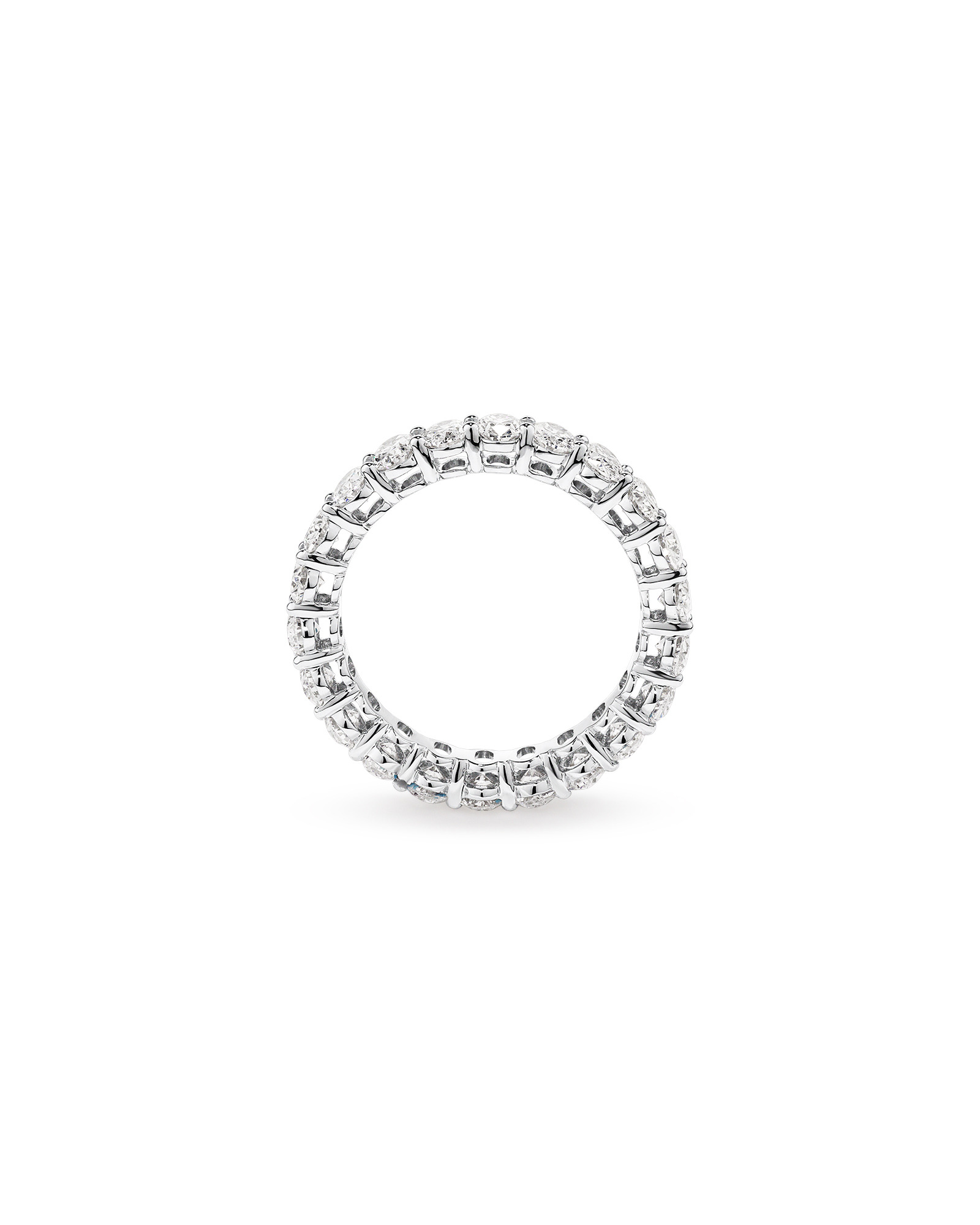 3.15 Carat TW Oval Laboratory-Grown Diamond Eternity Ring in 14kt White Gold