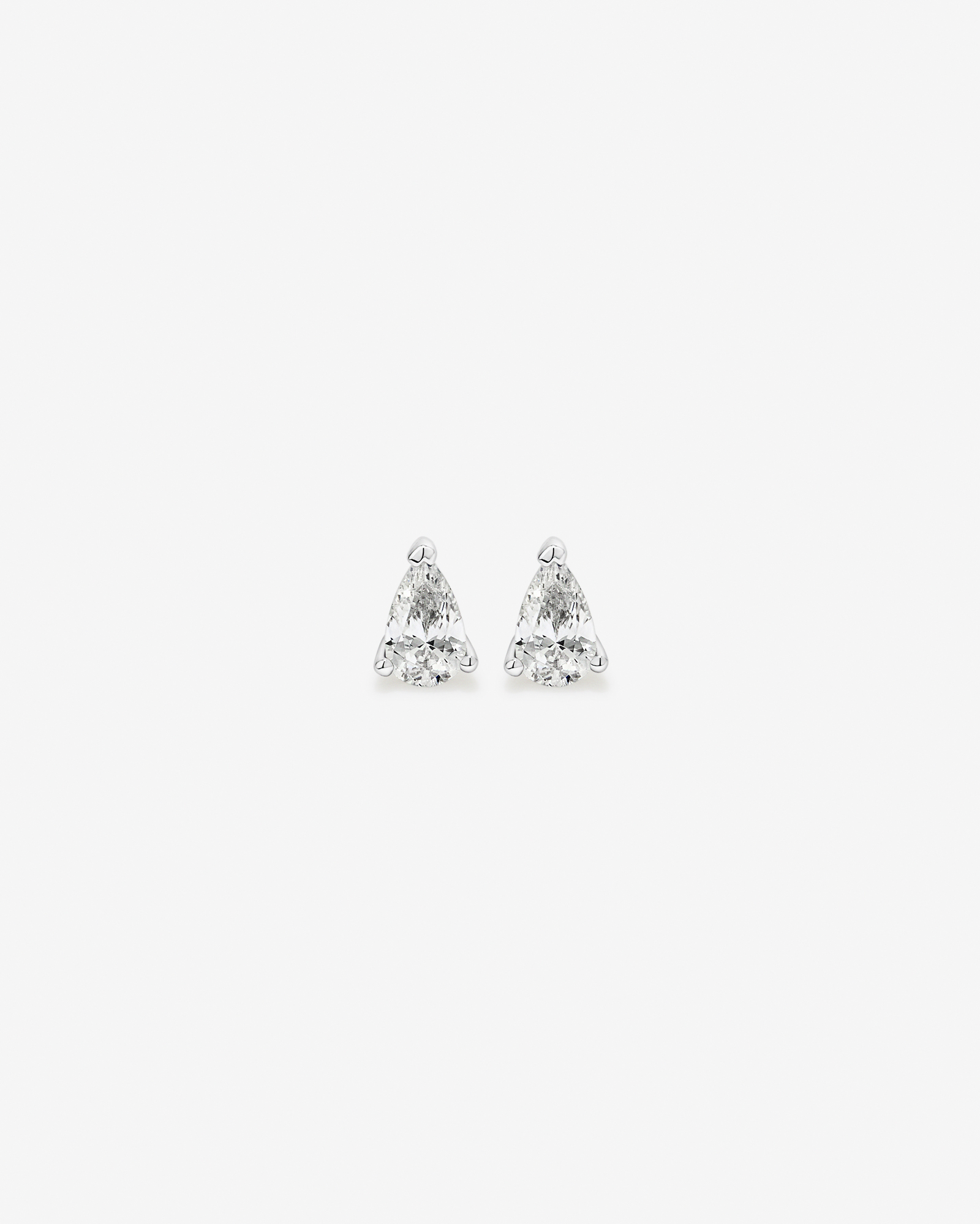 Pear-Cut Cubic Zirconia Solitaire Stud Earrings in Sterling Silver