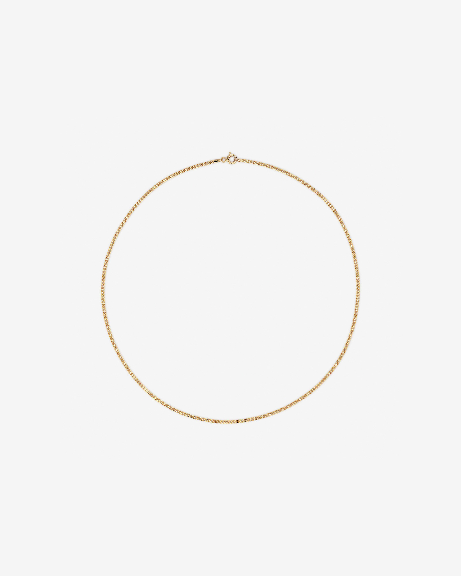 45cm (17") 2.1mm Width Solid Diamond Cut Curb Chain in 10kt Yellow Gold