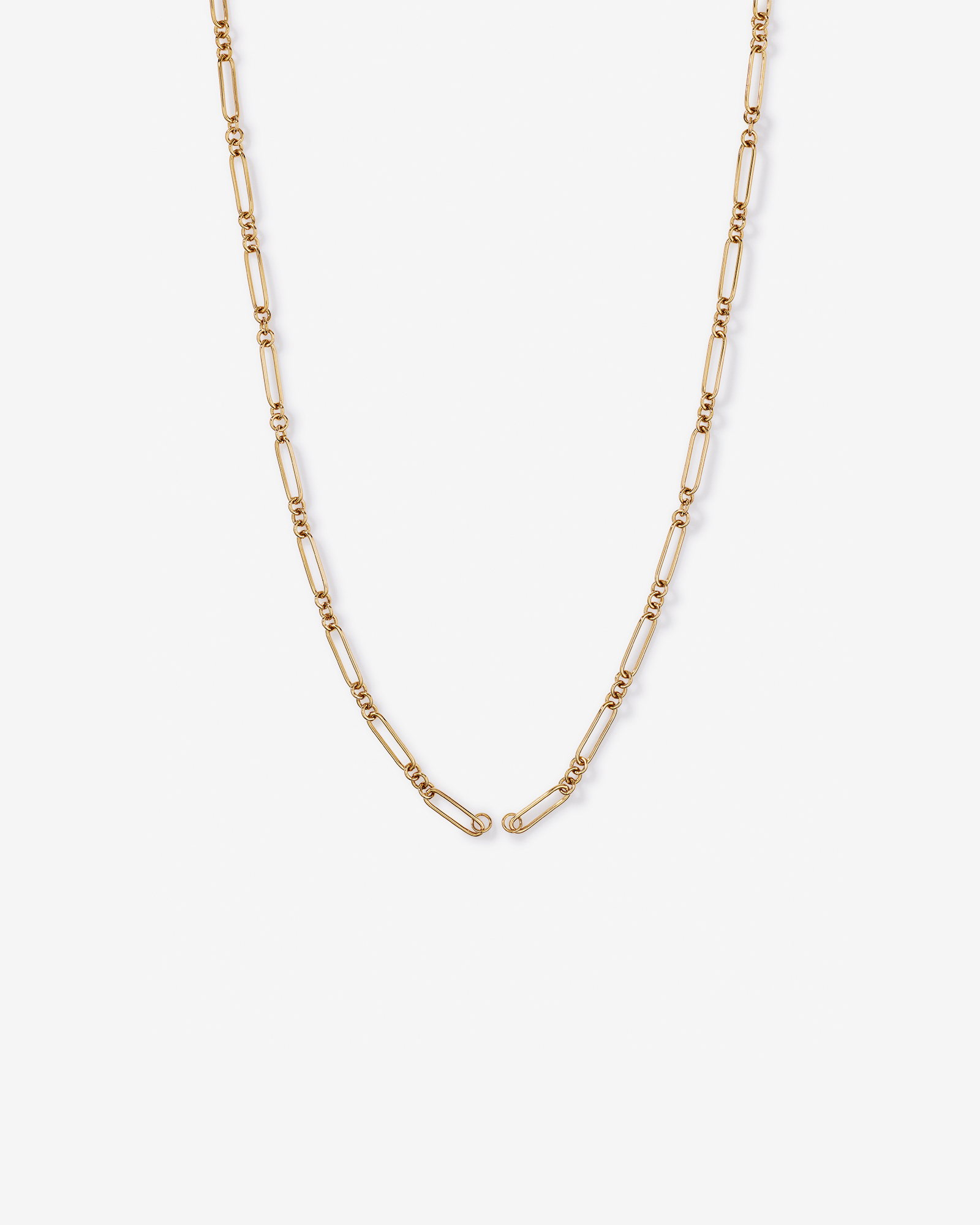50cm (20") 3 and 1 Paperclip Open Pendant Chain in 10kt Yellow Gold