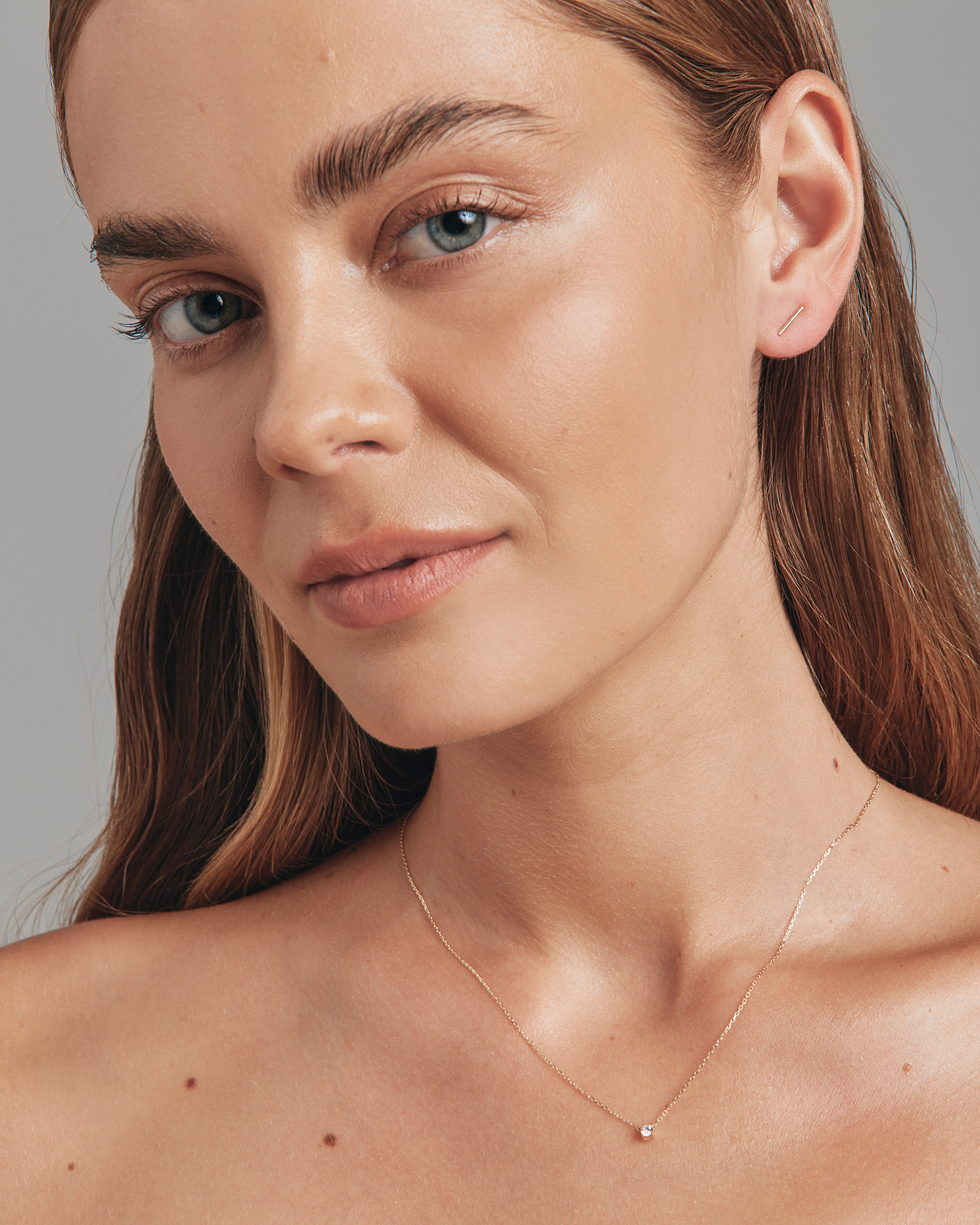 Mini Diamond Solitaire Necklace in 10kt Yellow Gold