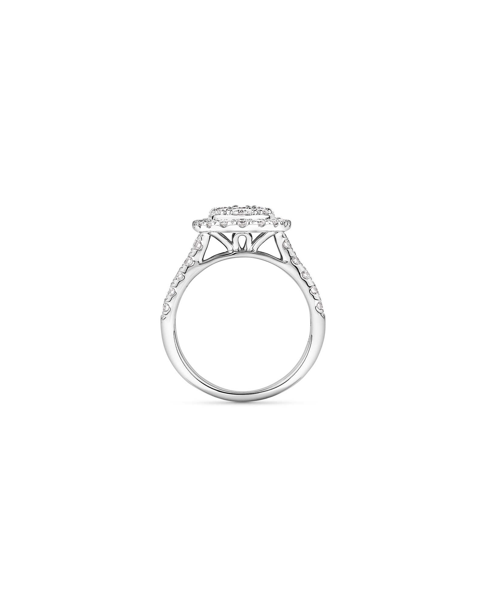 2.00TW Round Brilliant Laboratory-Grown Diamond Cluster Ring 10kt White Gold