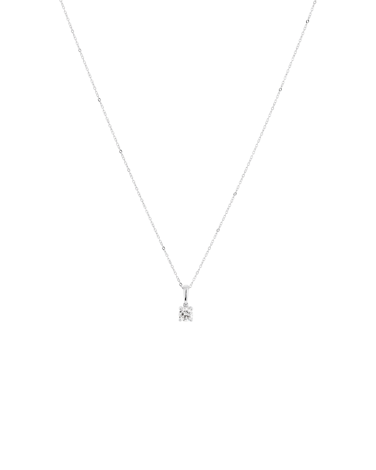 0.30 Carat TW Round Brillaint Laboratory -Grown Diamond Solitaire Pendant Necklace in 10kt White Gold