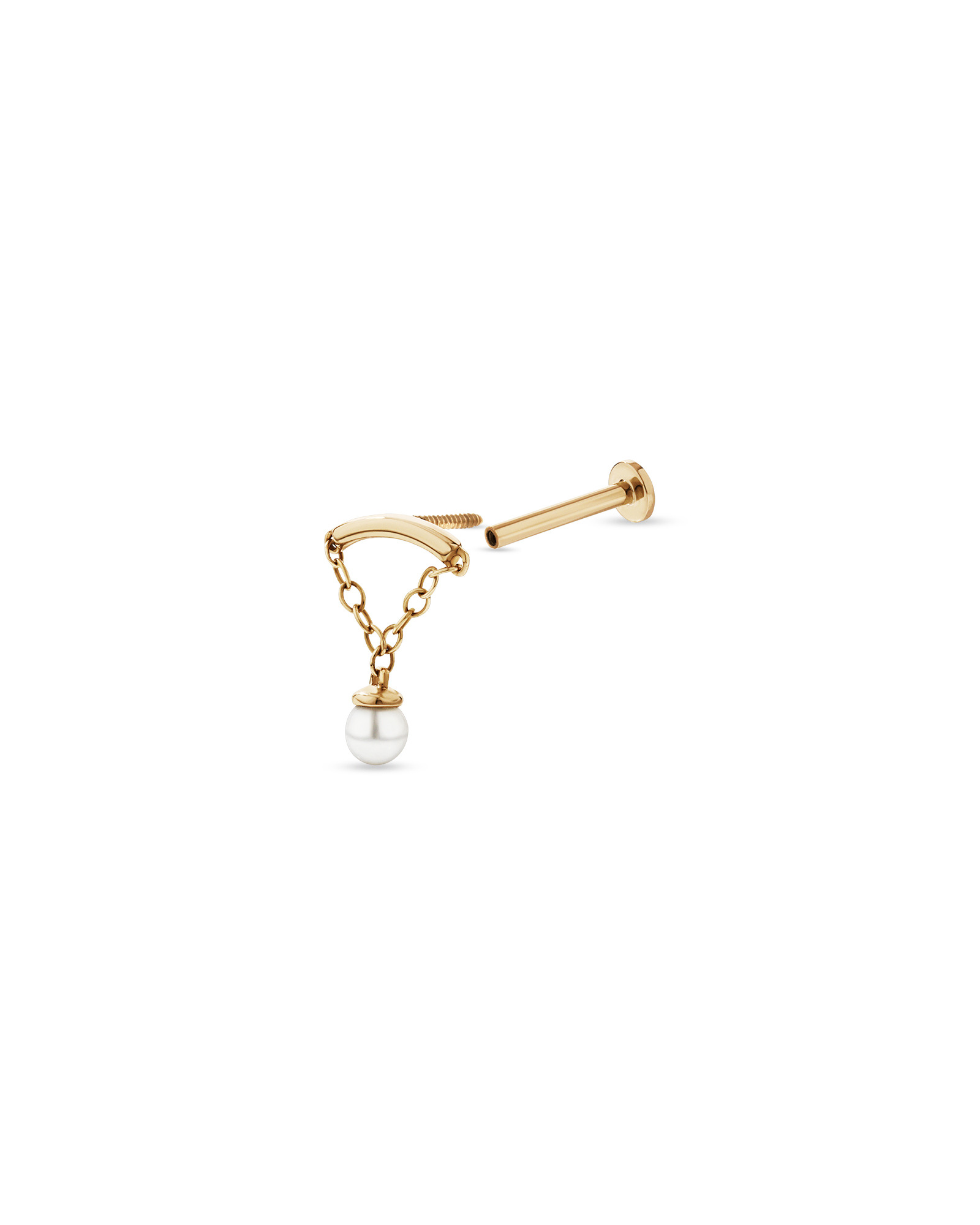 Hélice simple flottante en perle d’eau douce cultivée en or 10 carats