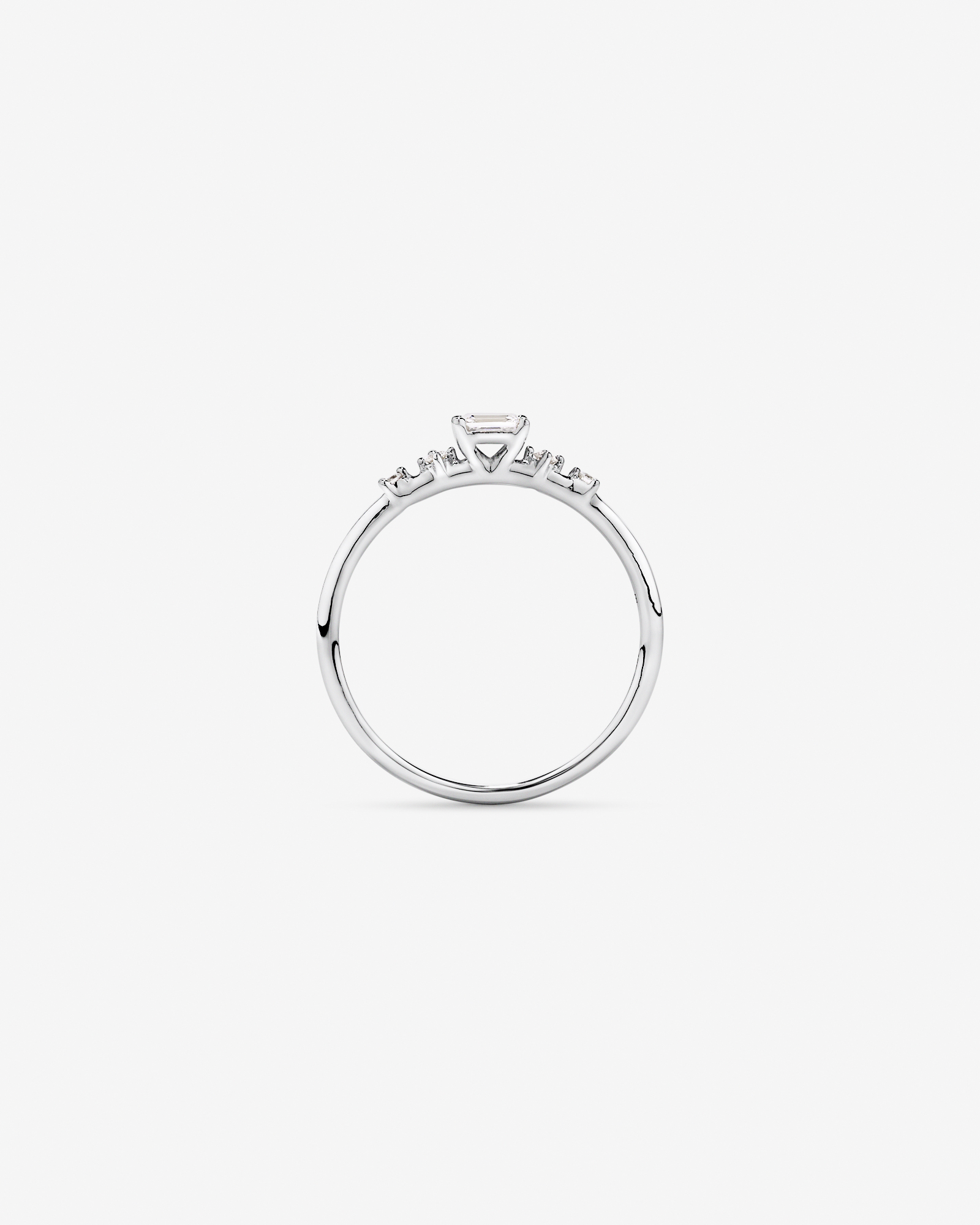 0.20TW Emerald Cut and Round Brilliant Laboratory-Grown Diamond Promise Ring 10kt Gold