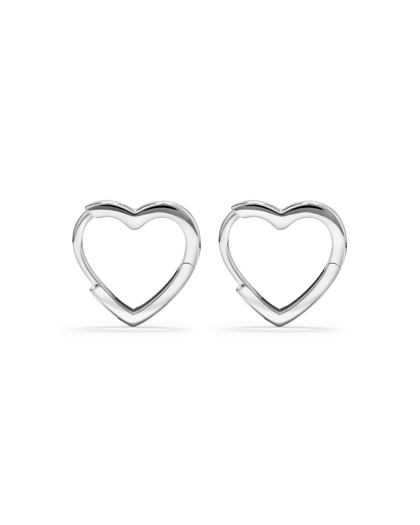 Boucles d'oreilles Huggie en forme de cœur de 11 mm en argent sterling