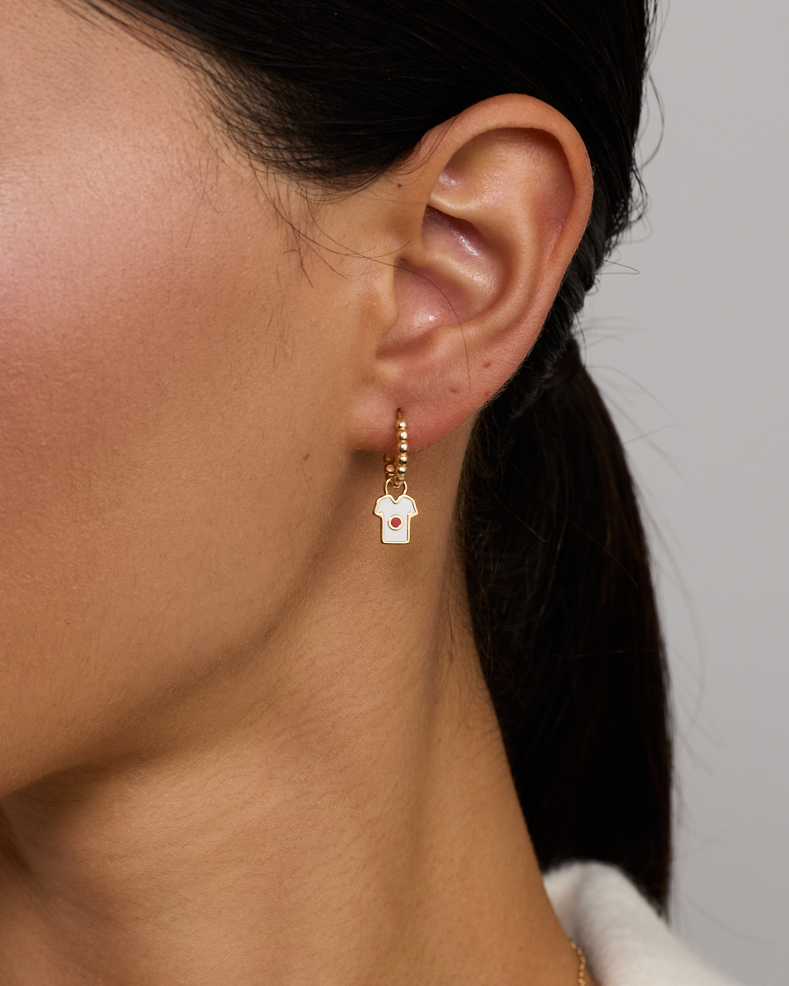 Japan Jersey Earring Charm in 18Kt Vermeil