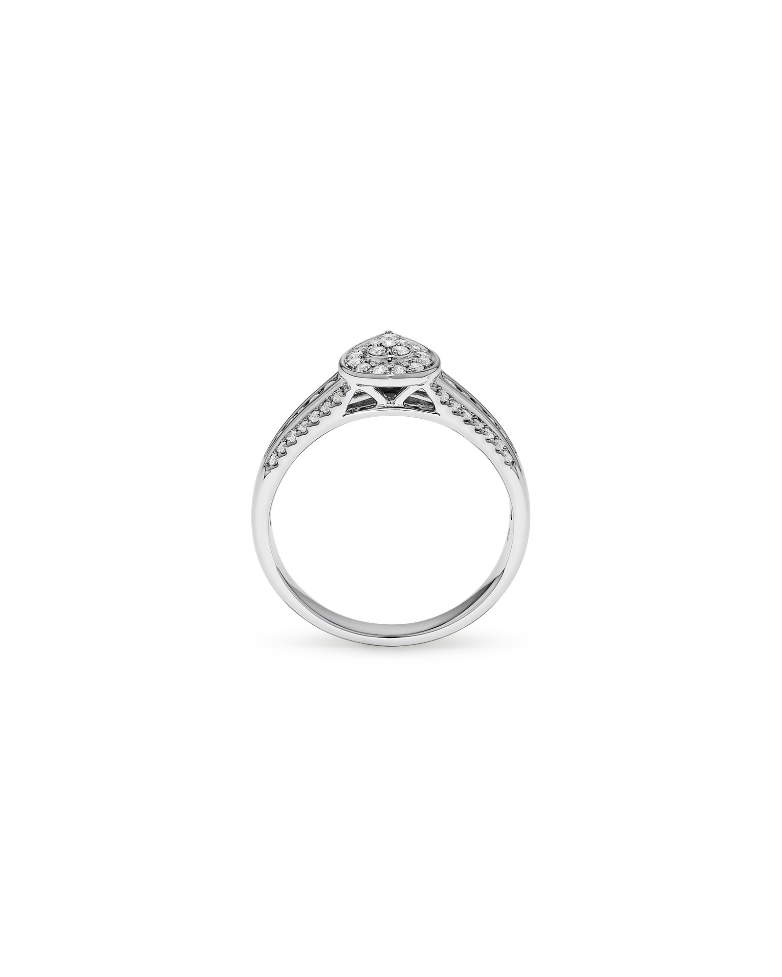 Carat TW Pear-Shaped Diamond Cluster Ring Sterling Silver