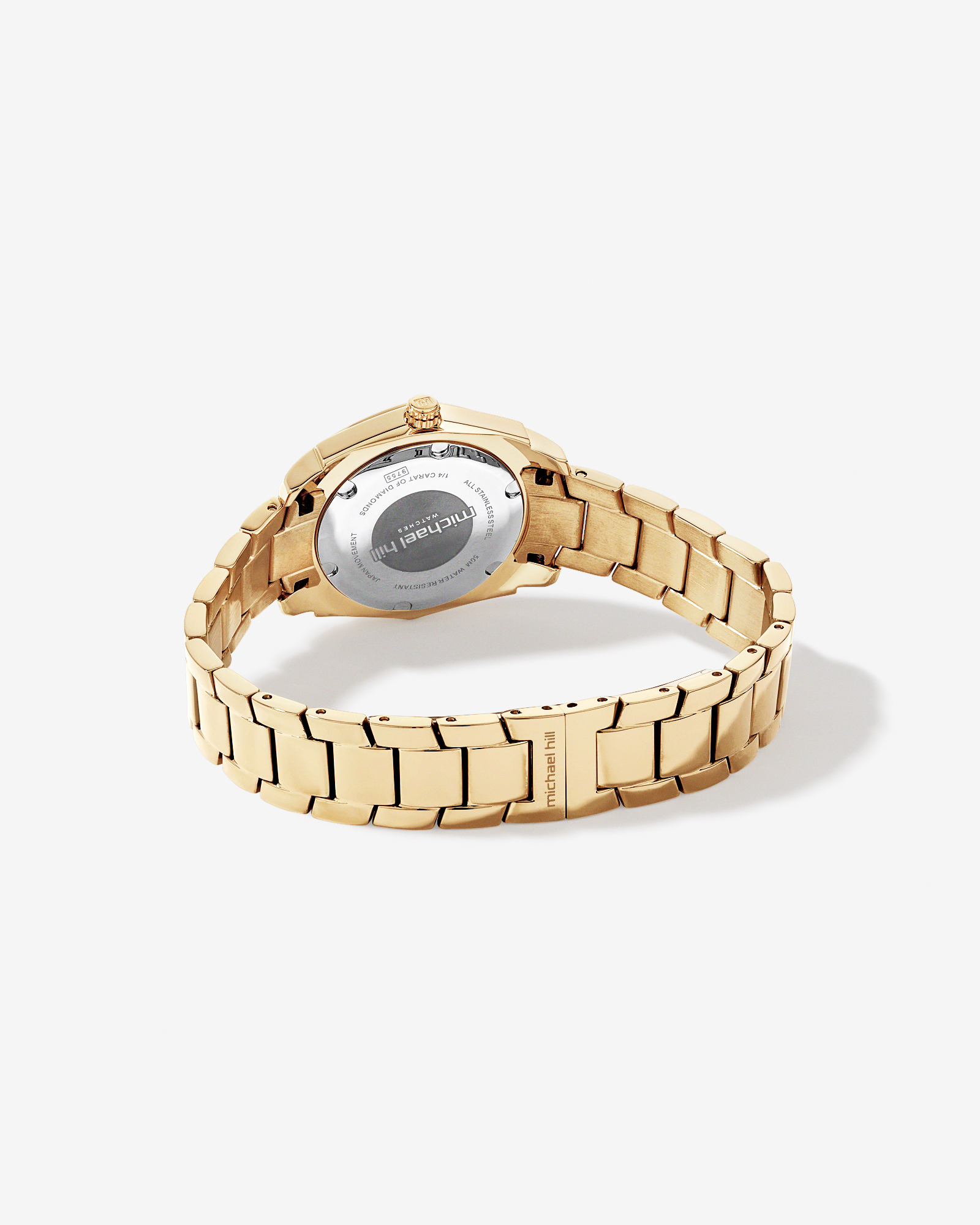 Women's Mother of Pearl Watch with 0.28 Carat TW of Diamonds in Gold Tone Stainless Steel