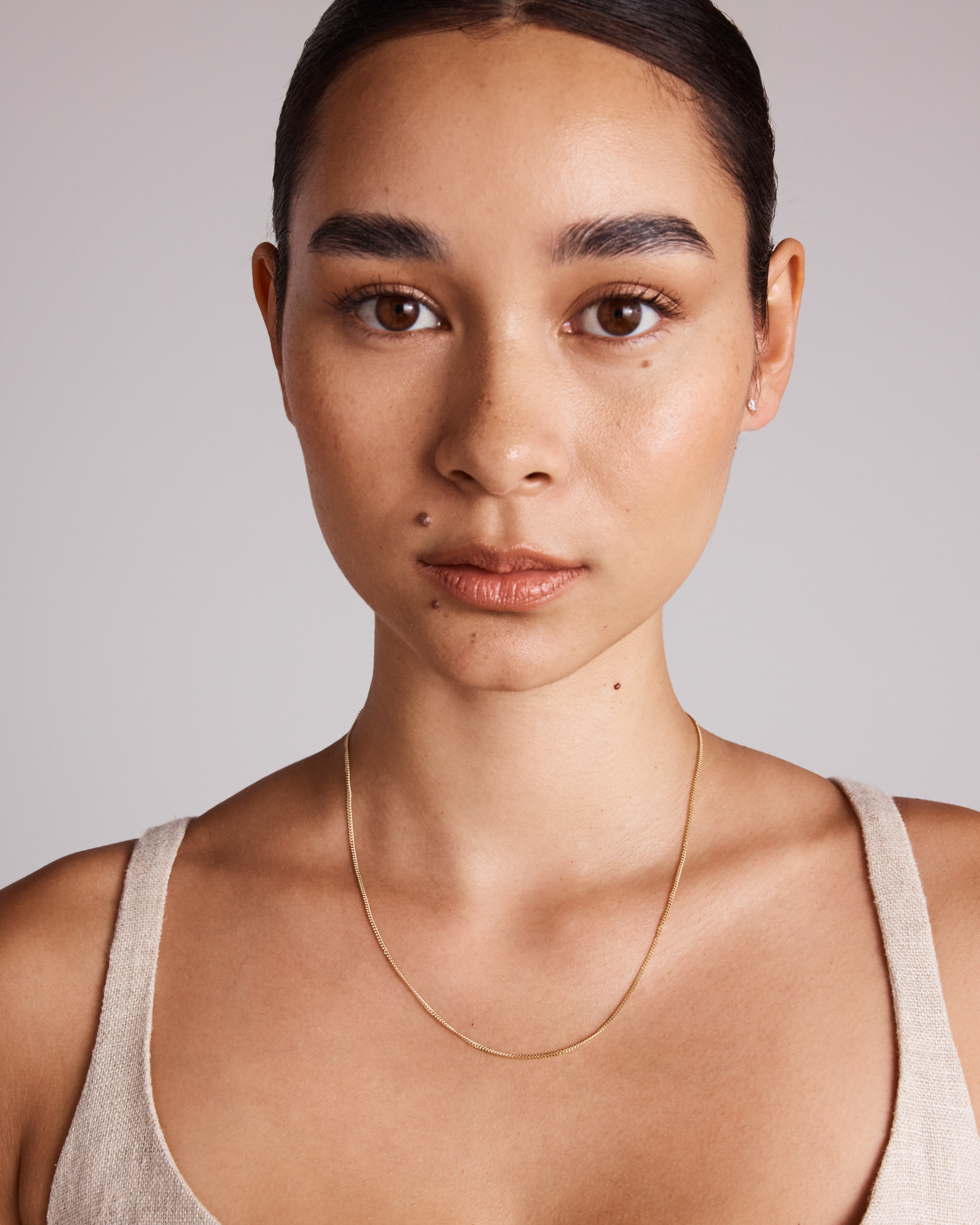 Chaîne solide à maillons gourmette diamantés de 45 cm (17 po), largeur de 1,44 mm, en or jaune 10 ct