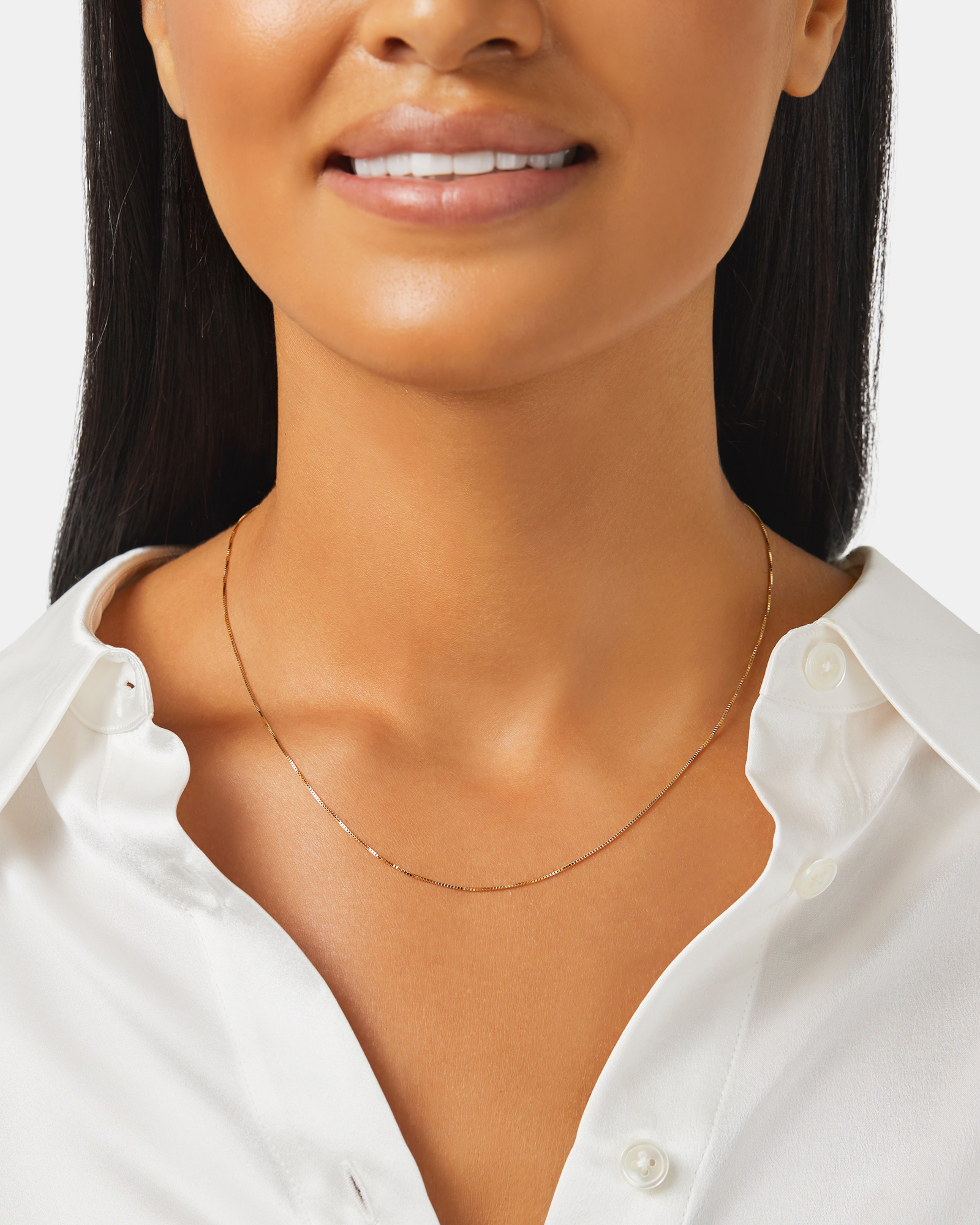 45cm (18") 0.66mm Width Box Chain in 18kt Yellow Gold