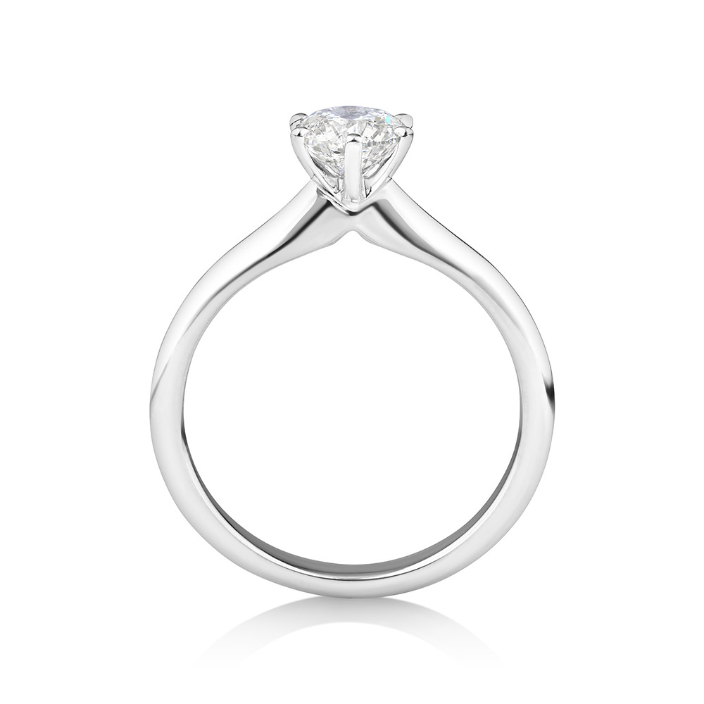 Bague de fiançailles en or blanc 18 K à diamant solitaire certifié totalisant 0,75 ct