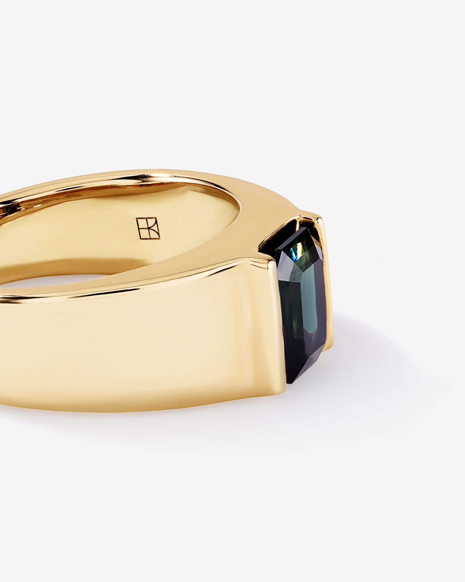 Australian Parti Sapphire Wide-Band Ring 10kt Yellow Gold