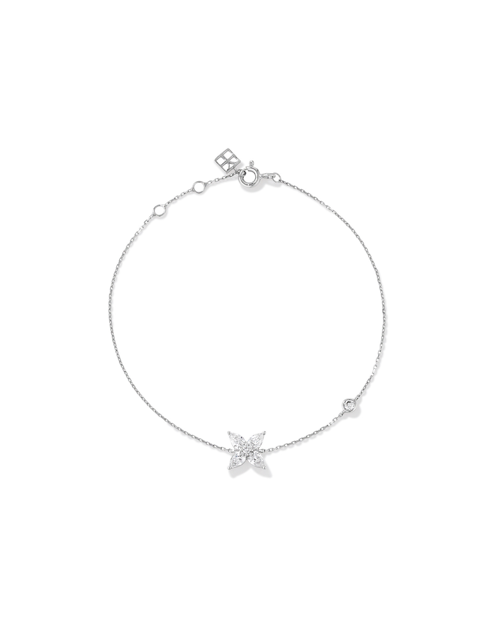 Bracelet en diamants de laboratoire TW Floret de 0,50 carat en or blanc 10 carats