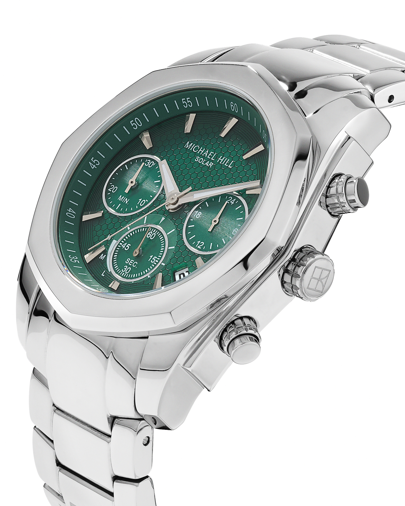 Men's Solar Chronograph Watch in Stainless Steel