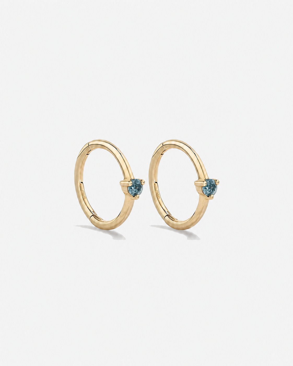 10mm Blue Topaz Accent Sleepers in 10kt Yellow Gold
