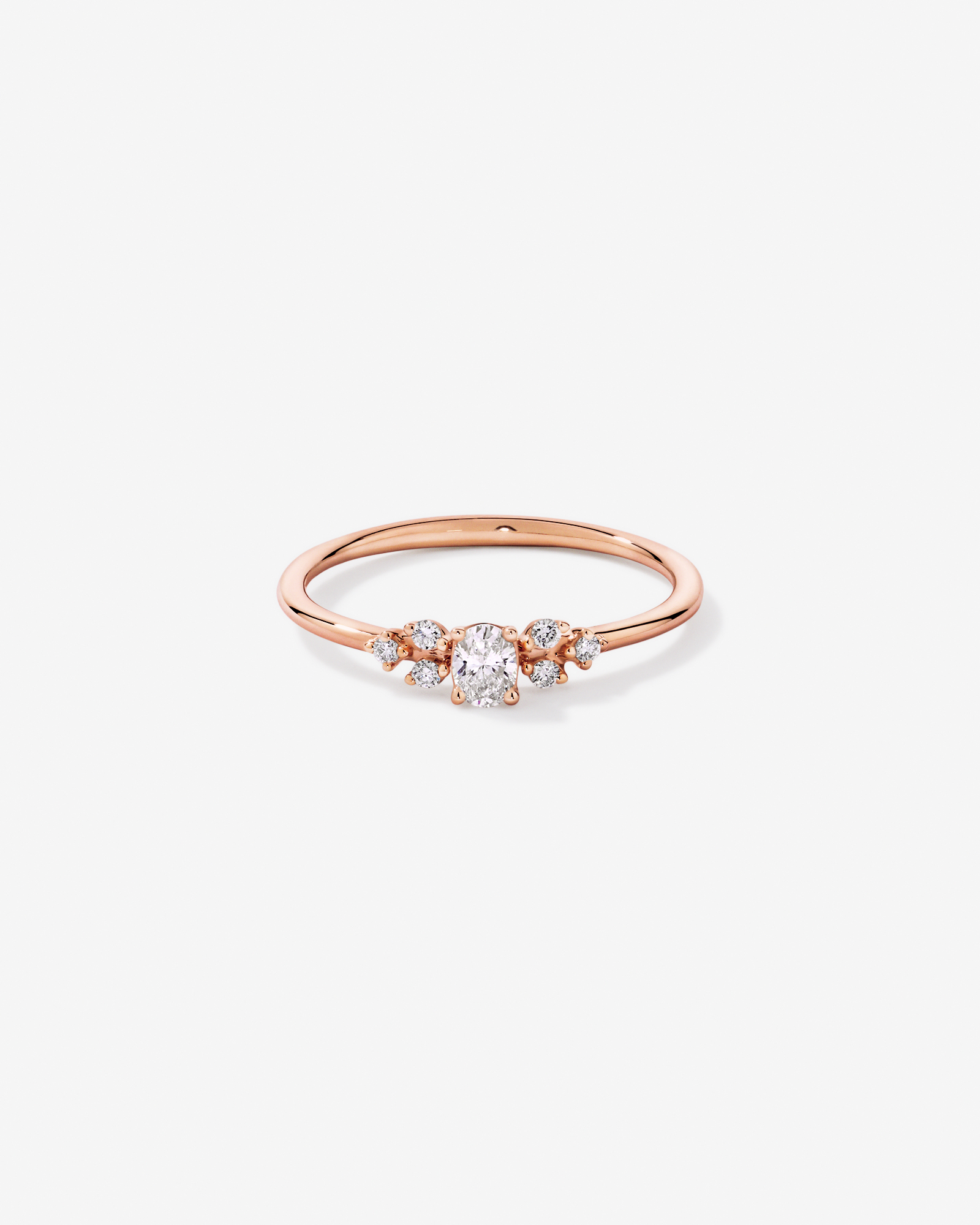 0.20TW Oval and Round Brilliant Laboratory-Grown Diamond Promise Ring 10kt Rose Gold