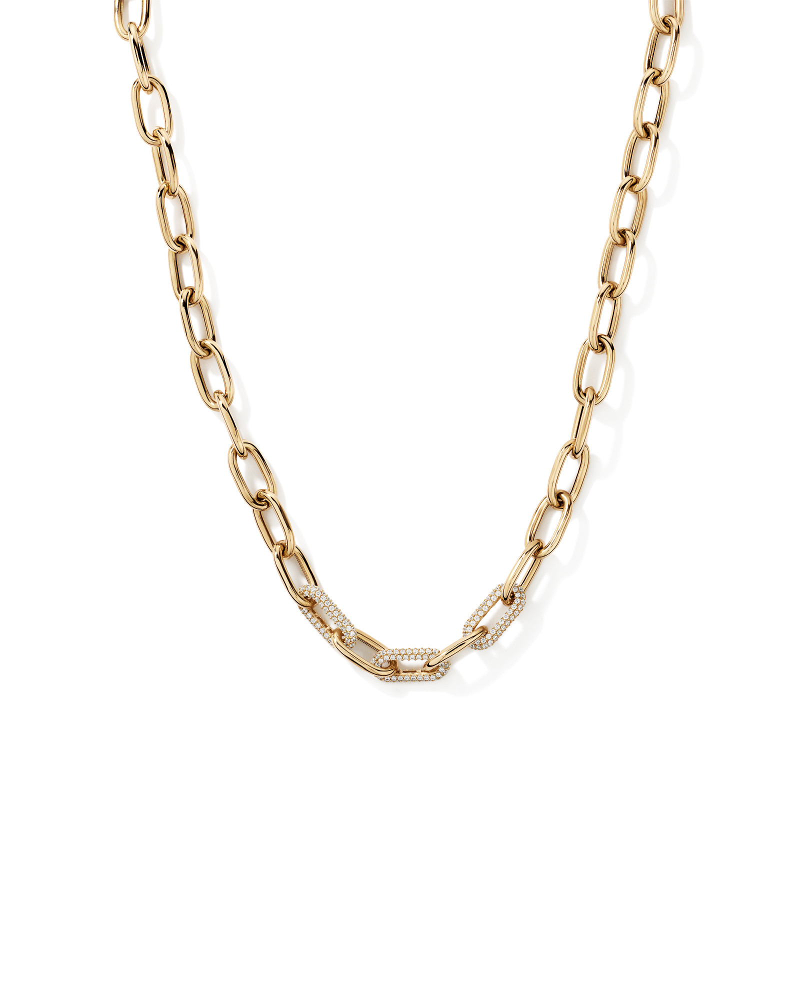 Pavé Luxe Links Necklace in 18kt Vermeil