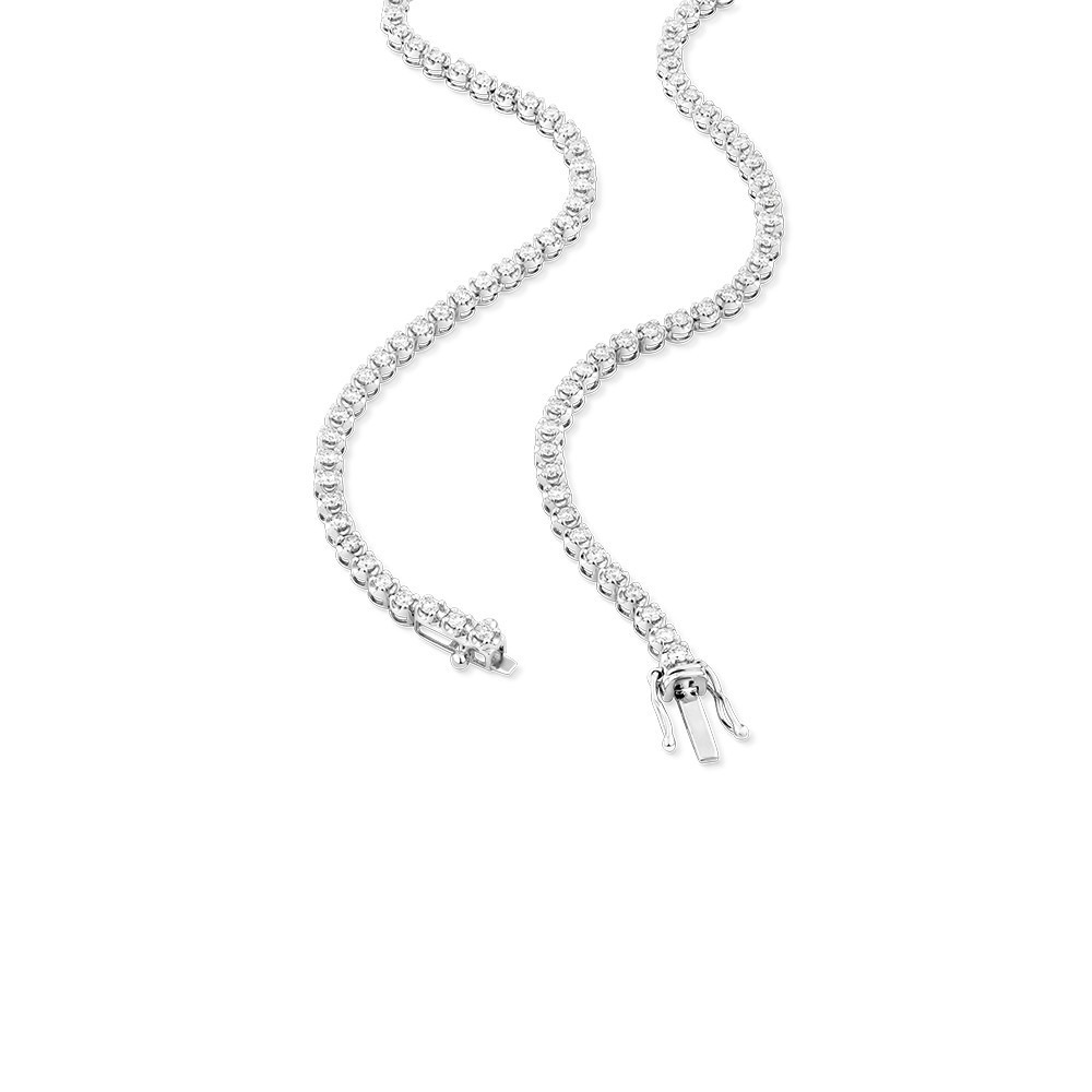 Collier de tennis en diamant cultivé en laboratoire 4,00 carats TW serti en or blanc 10 carats