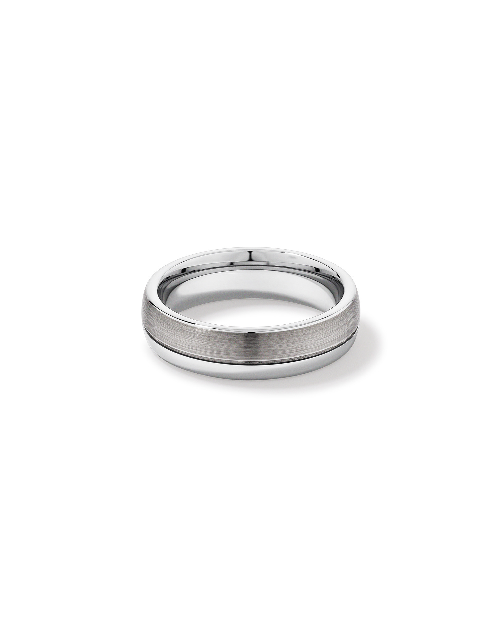 6 mm Bague de mariage polie et brossée en tungstène