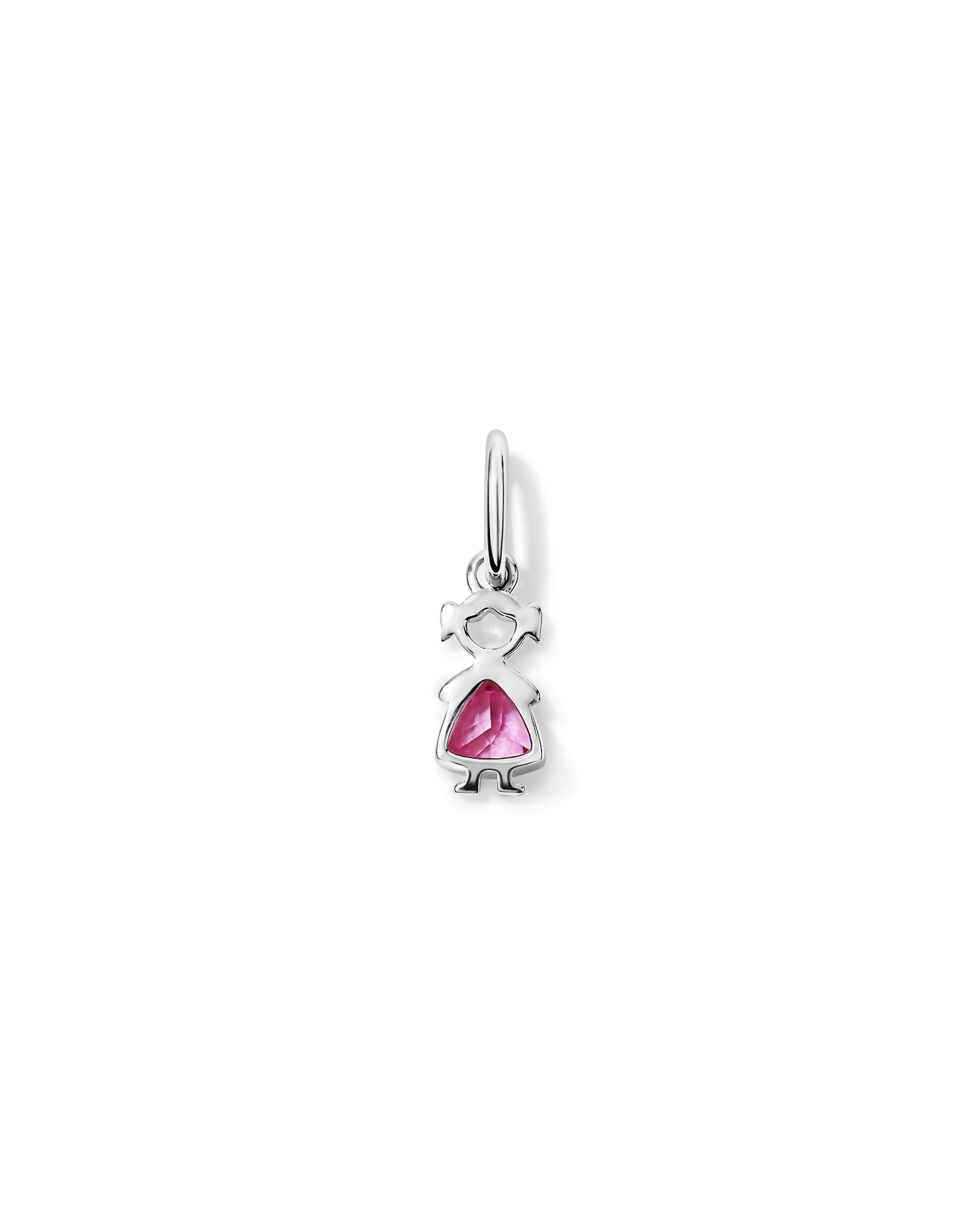 Pendentif fille saphir rose créé en argent sterling