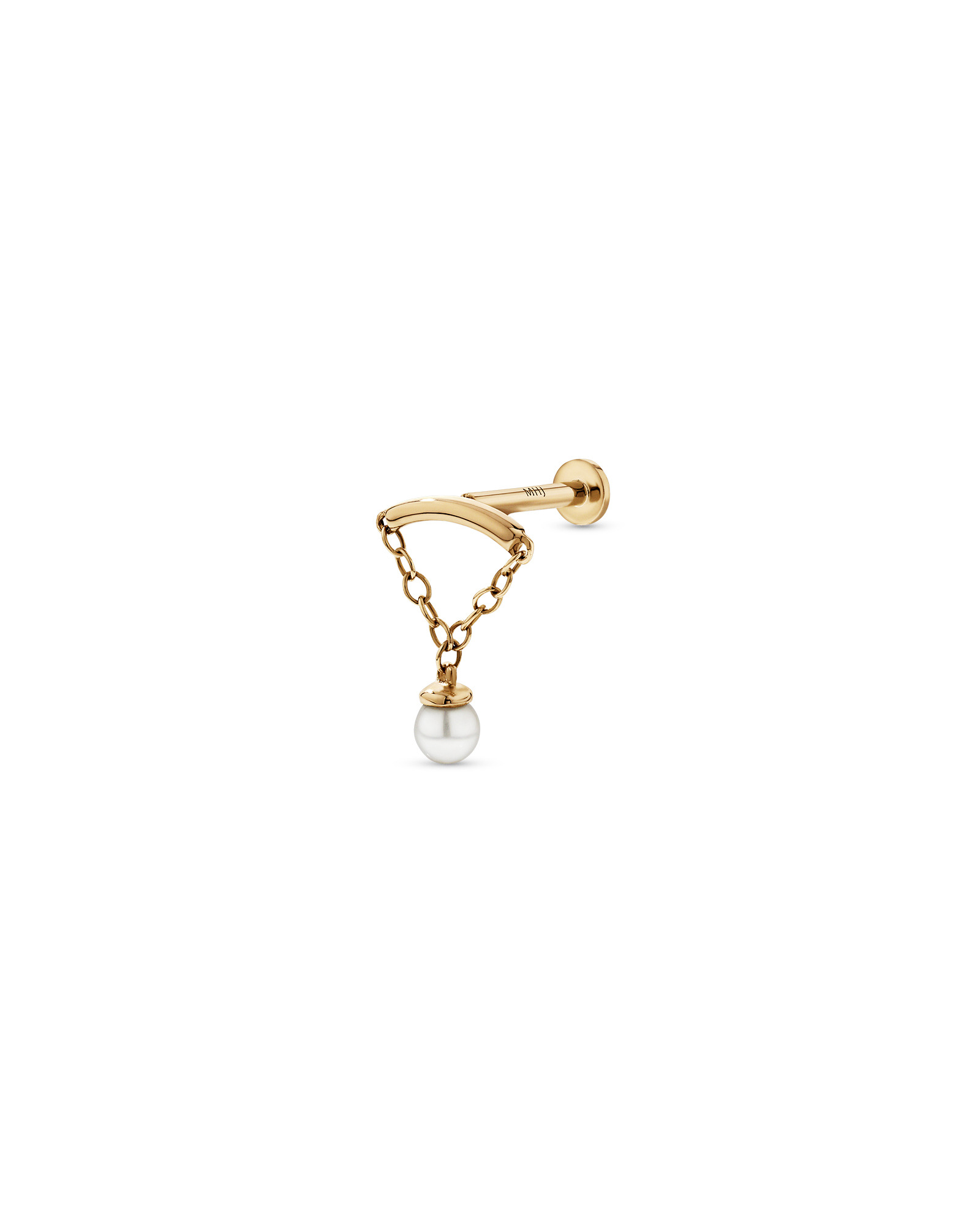 Hélice simple flottante en perle d’eau douce cultivée en or jaune 10 kt