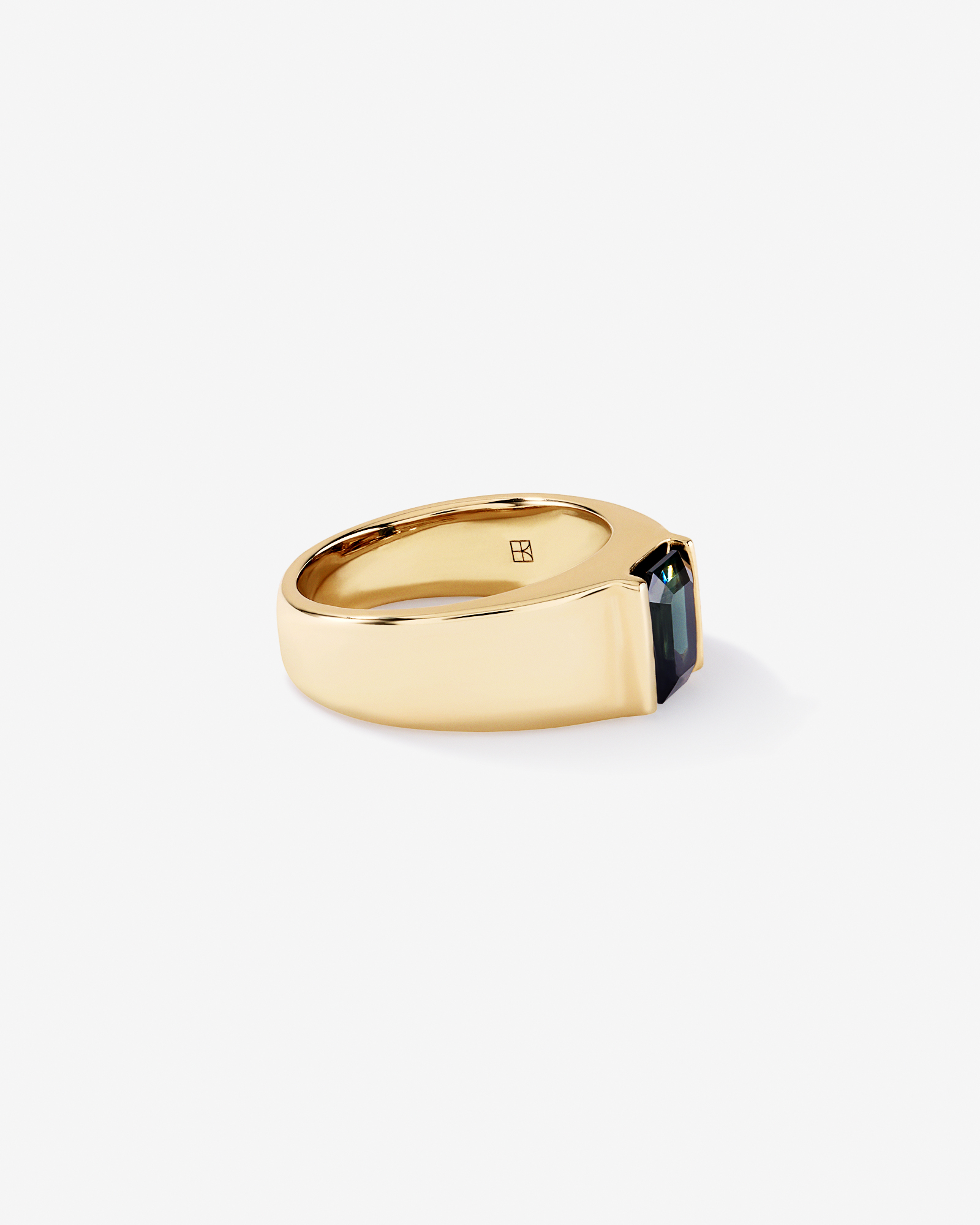 Australian Parti Sapphire Wide-Band Ring 10kt Yellow Gold