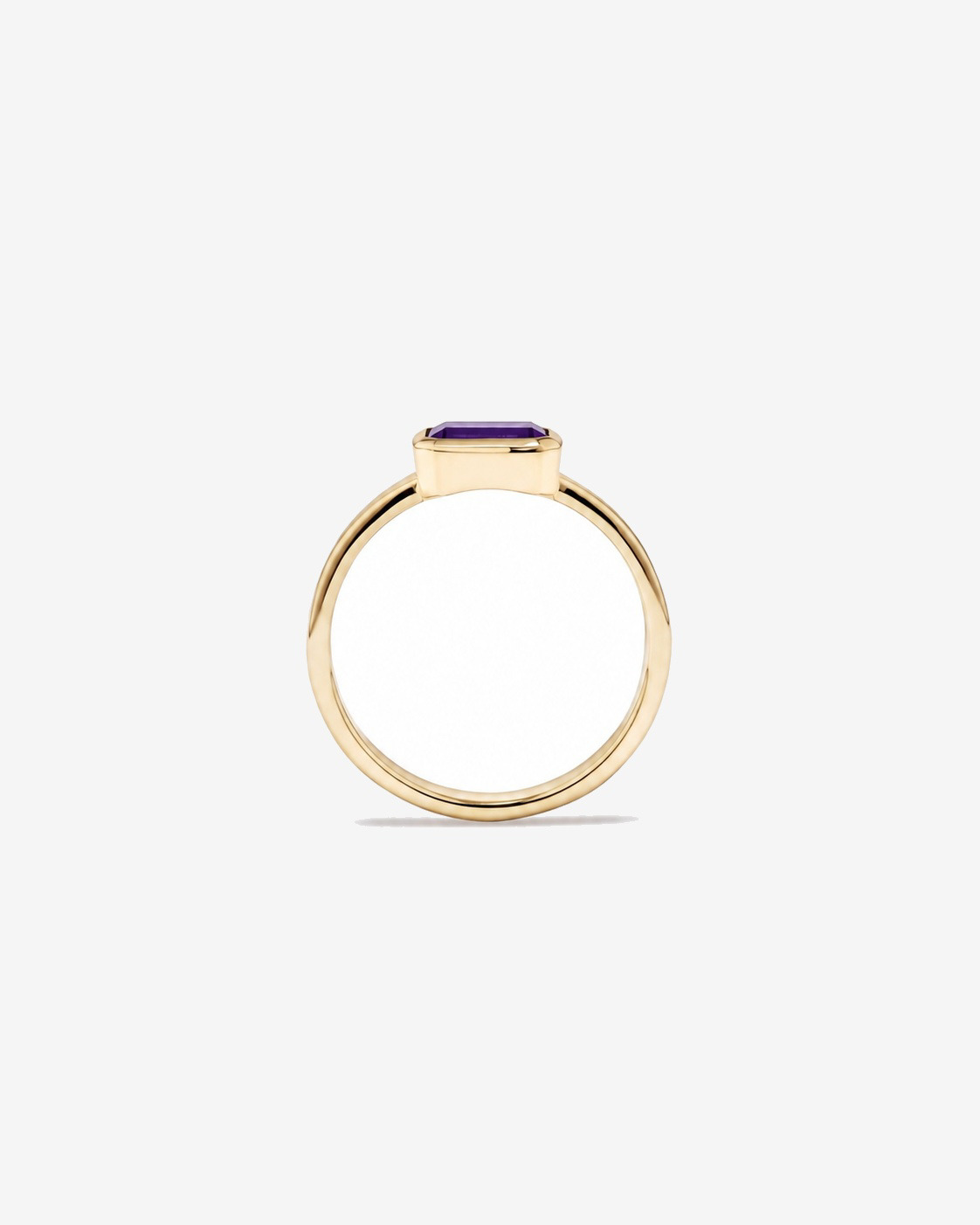 Bague Améthyste sertie clos en or jaune 10 ct