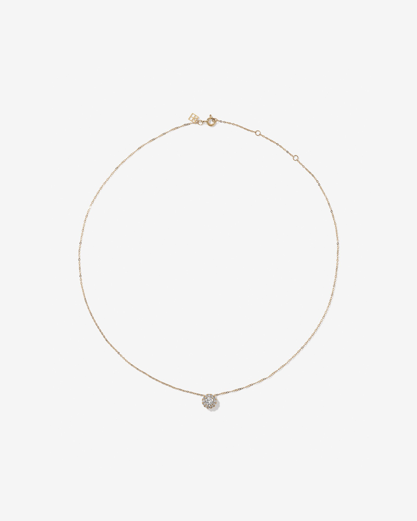 0.50 Carat TW Round Brilliant Laboratory-Grown Diamond Halo Pendant in 10kt Yellow Gold