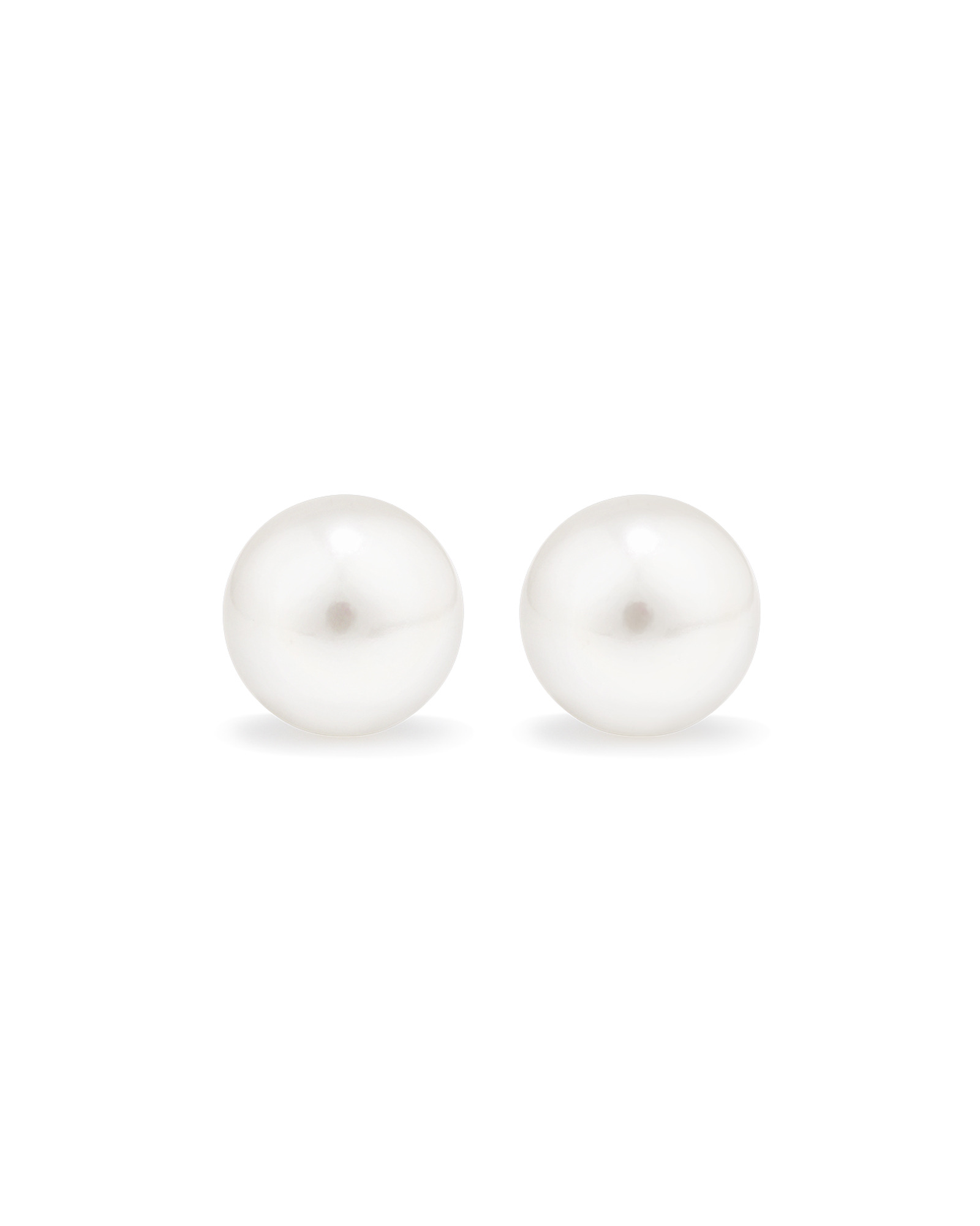 Stud Earrings with 9mm Button Cultured Freshwater Pearls in Sterling Silver
