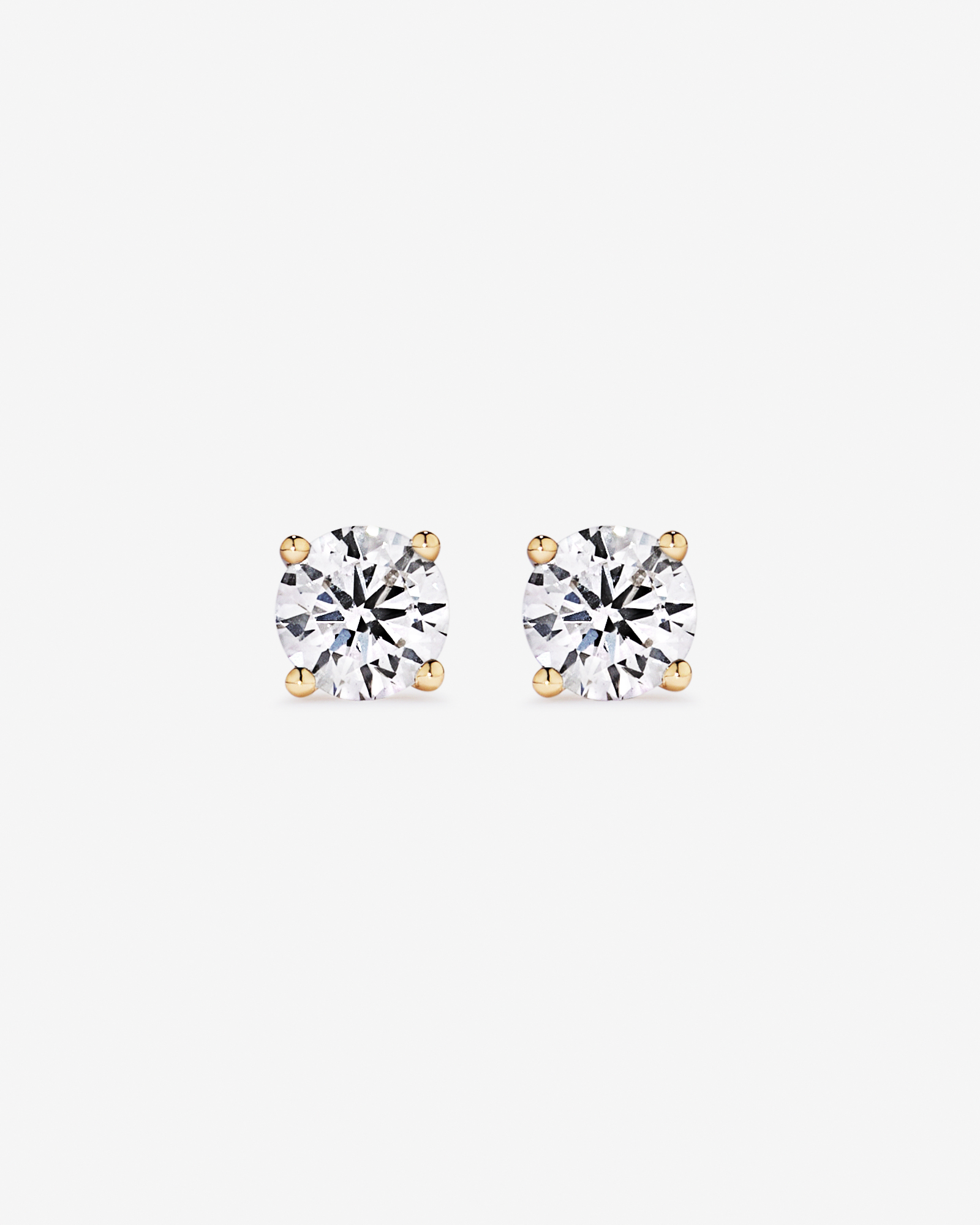 0.60 Carat TW Round Brilliant Laboratory-Grown Diamond Solitaire Stud Earrings in 10kt Yellow Gold
