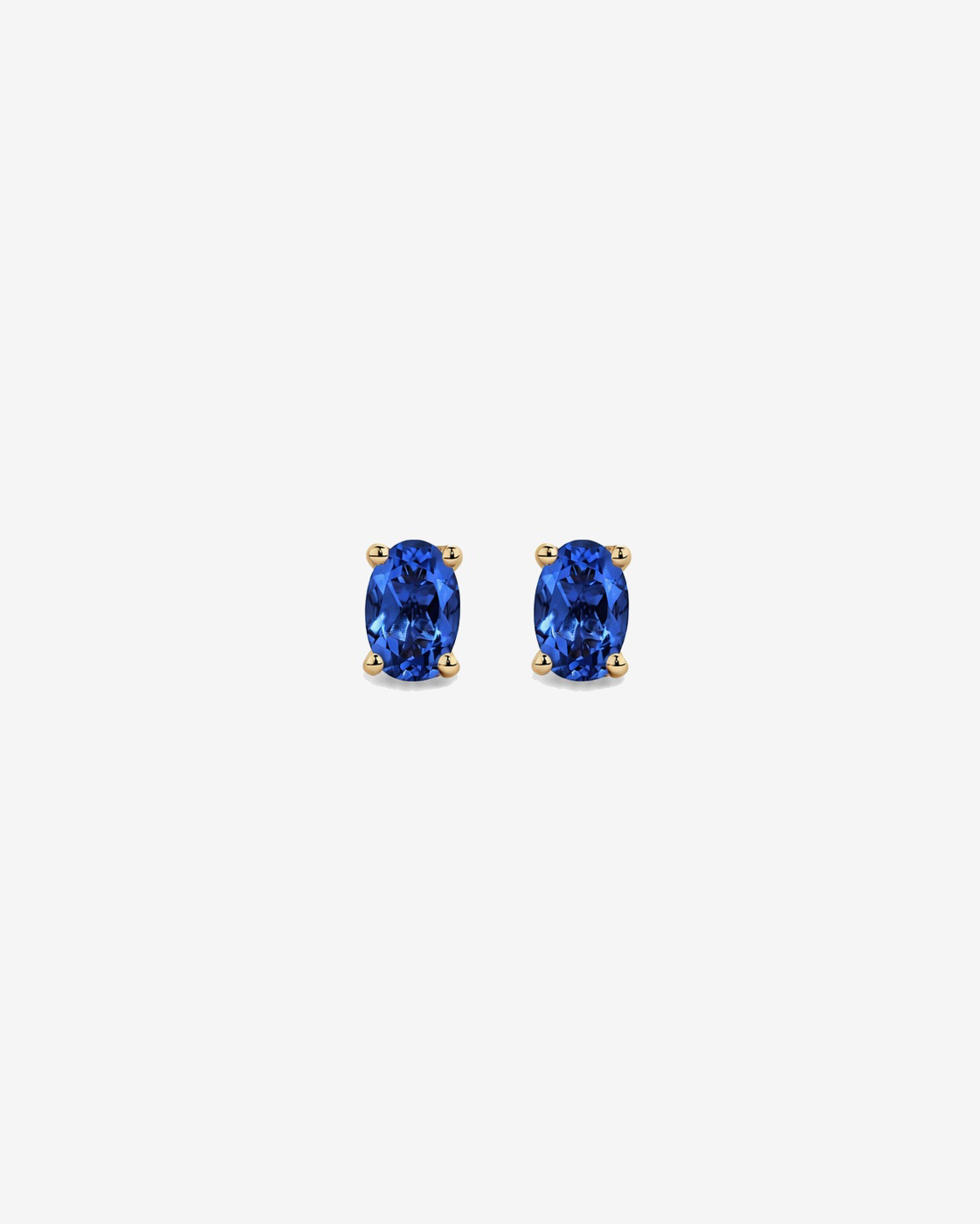Oval Sapphire Stud Earrings in 10kt Yellow Gold