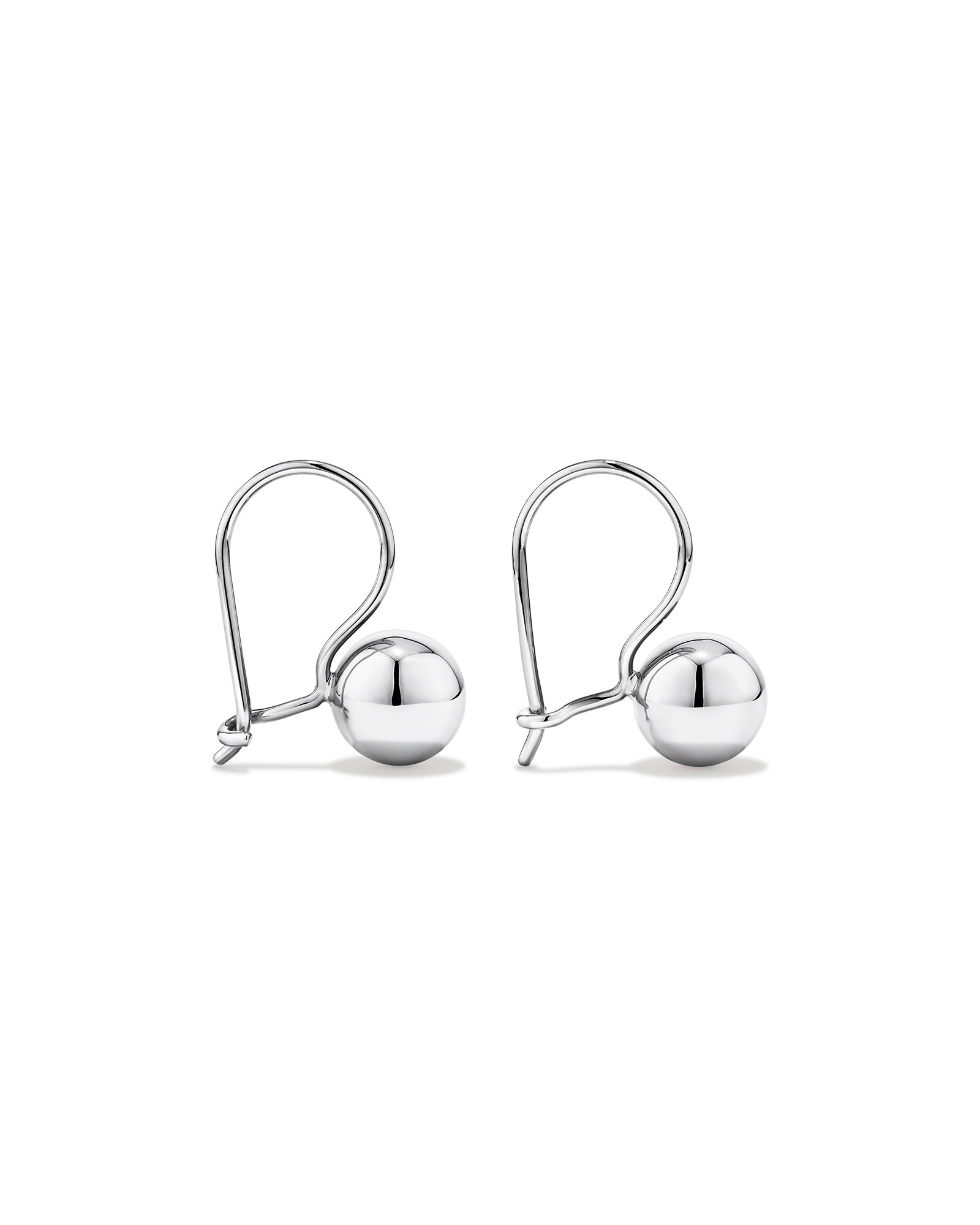 7mm Euroball Earrings in 10kt White Gold
