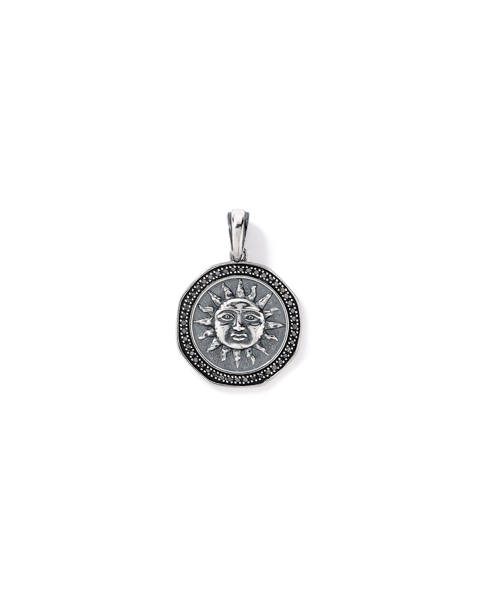 0.24 Carat TW Black Diamond Sun Pendant in Sterling Silver