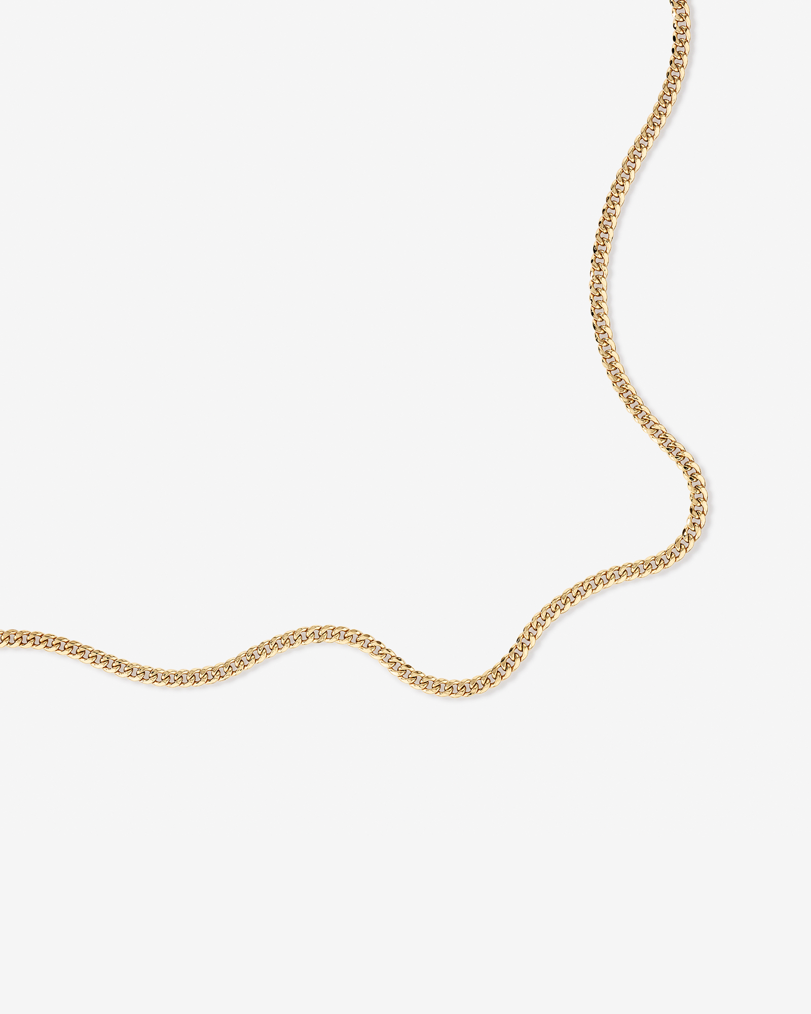 45cm (18”) 4.5mm Width Semi Solid Miami Curb Chain in 10kt Yellow Gold