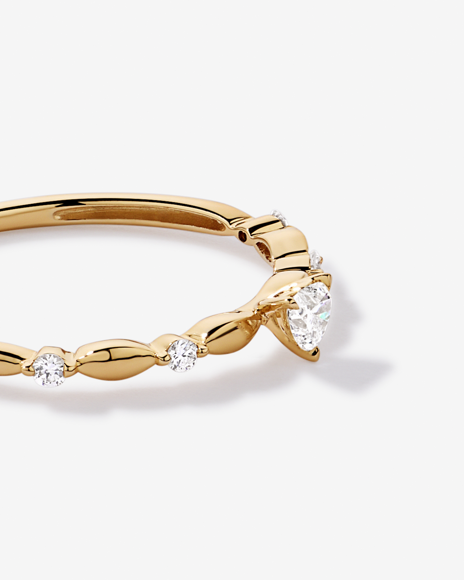 0.15 Carat TW Heart and Round Brilliant Laboratory-Grown Diamond Promise Ring 10kt Gold