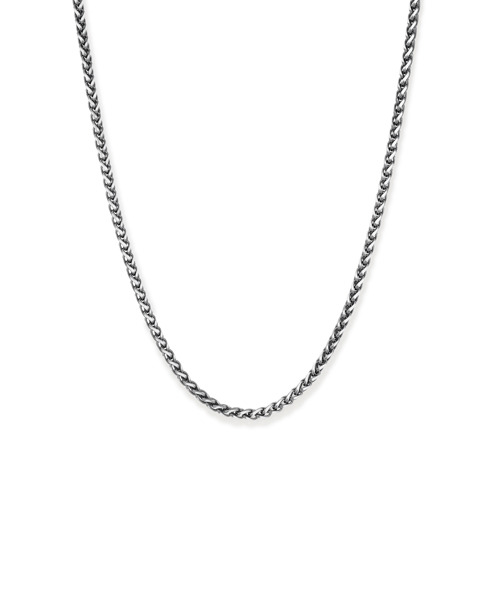 55cm (21.6") 4.1xmm Width Wheat Chain Necklace in Oxidised Sterling Silver