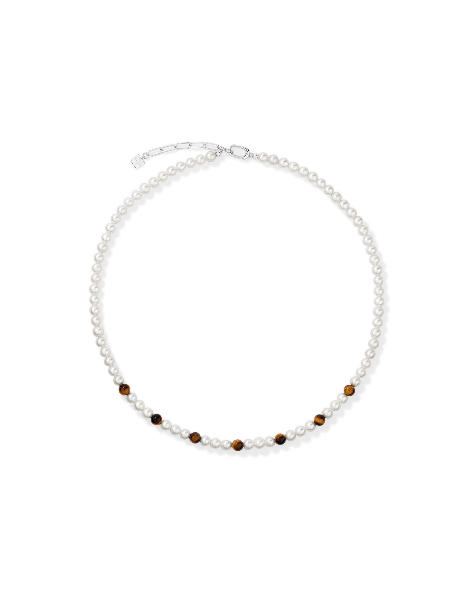 Bracelet en perle d’eau douce cultivée et œil de tigre en argent sterling
