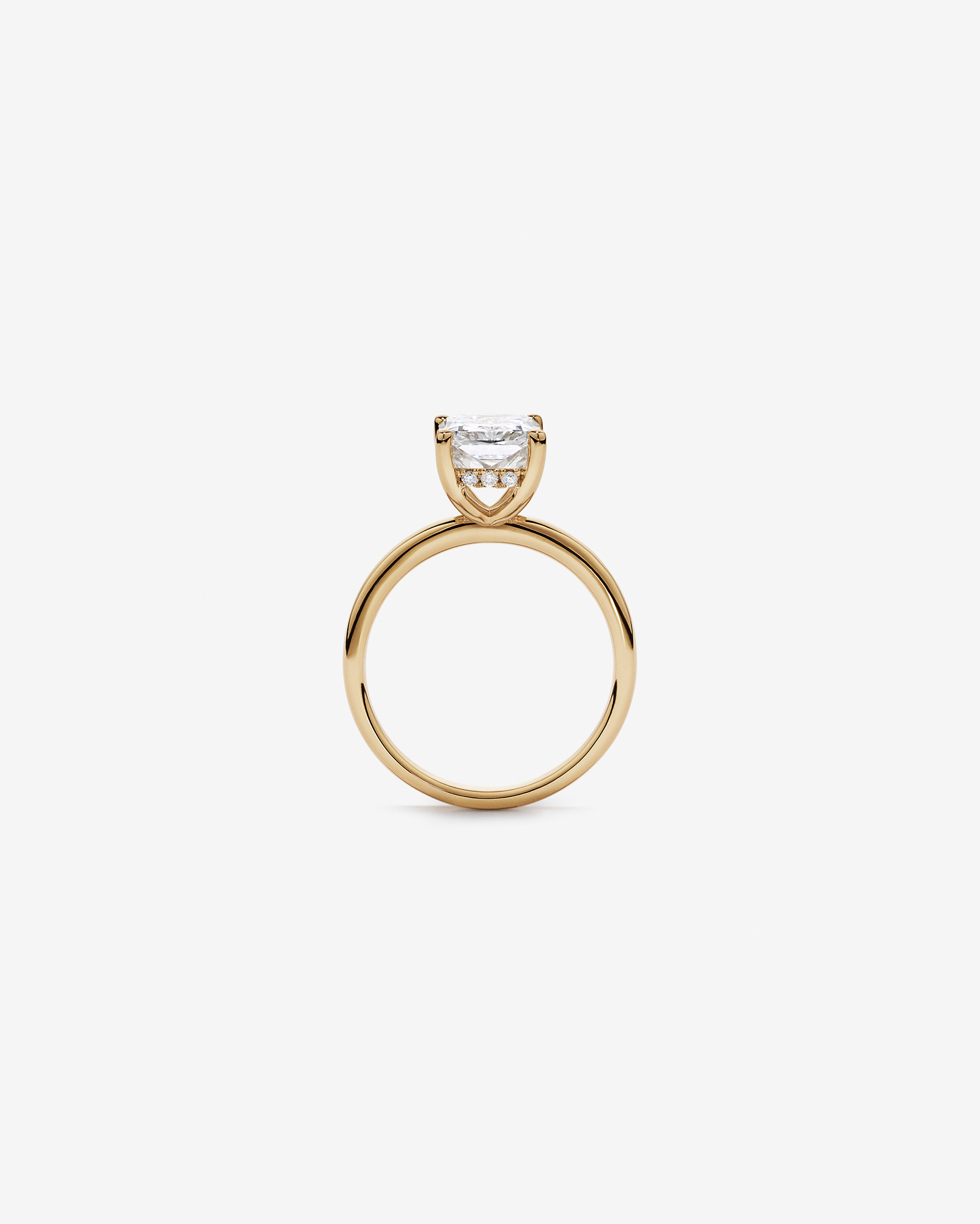 3.10 Carat TW Radiant Cut Laboratory-Grown Diamond Solitaire Ring in 18kt Yellow Gold
