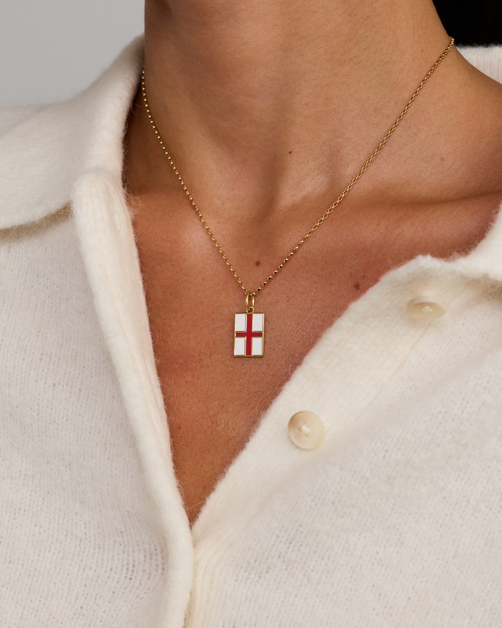 England Flag Pendant in 18Kt Vermeil
