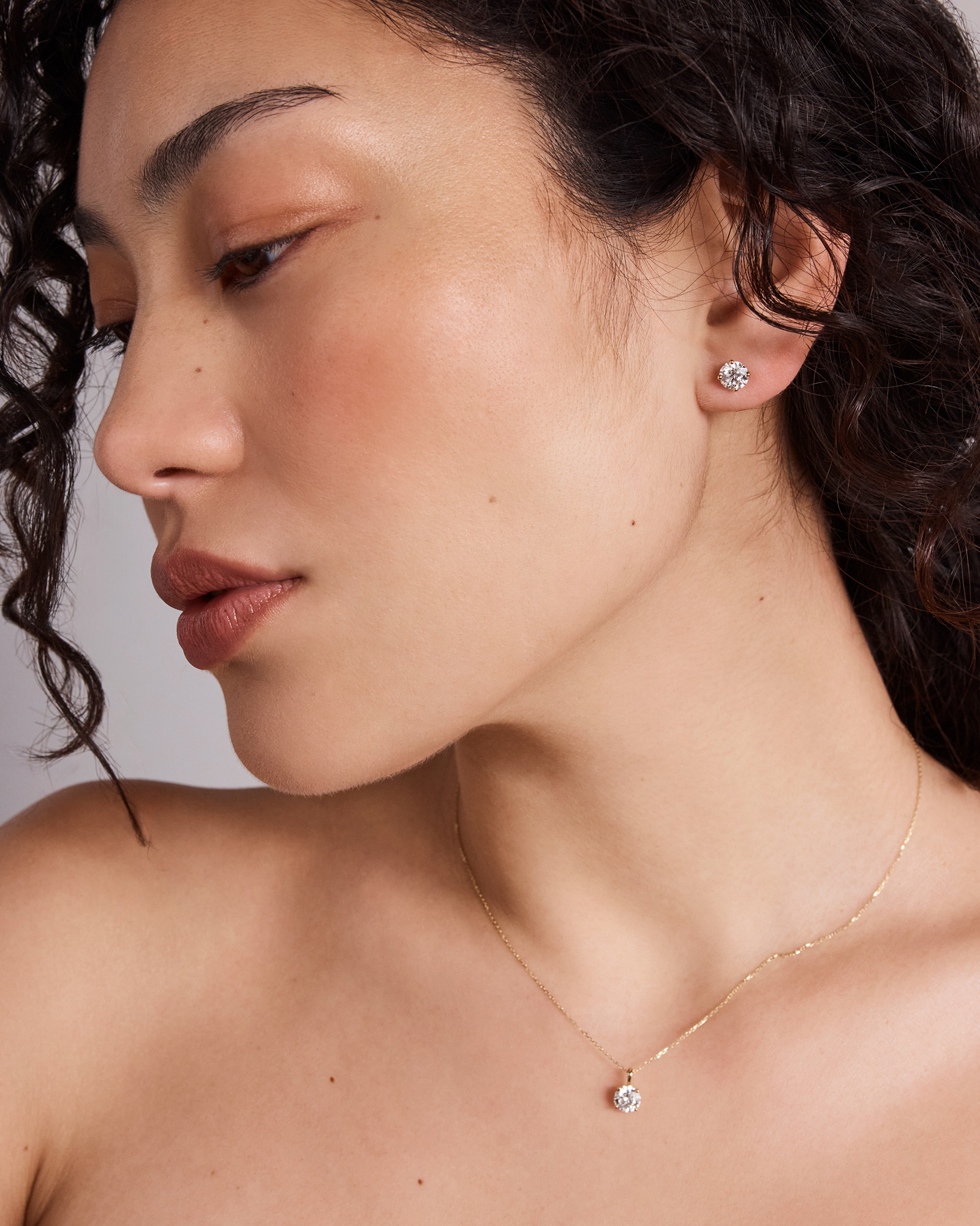 1,00 Carat TW Collier solitaire en diamant en or jaune et blanc 18kt