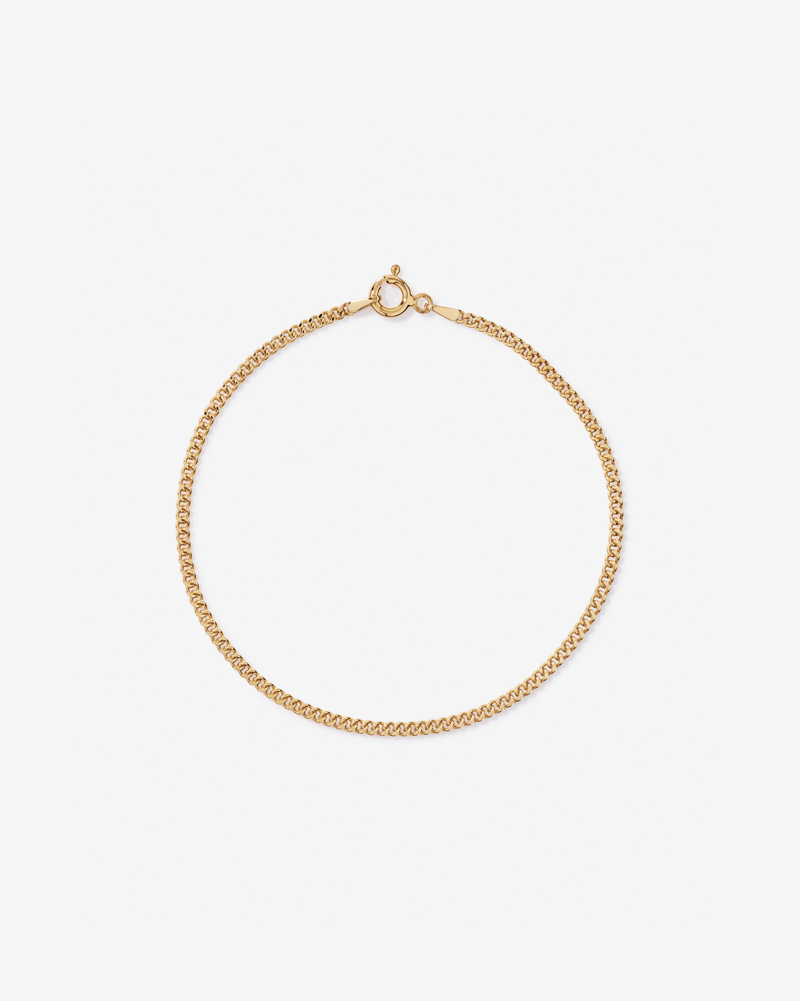 23cm (17") 2.1mm Width Solid Diamond Cut Curb Bracelet in 10kt Yellow Gold