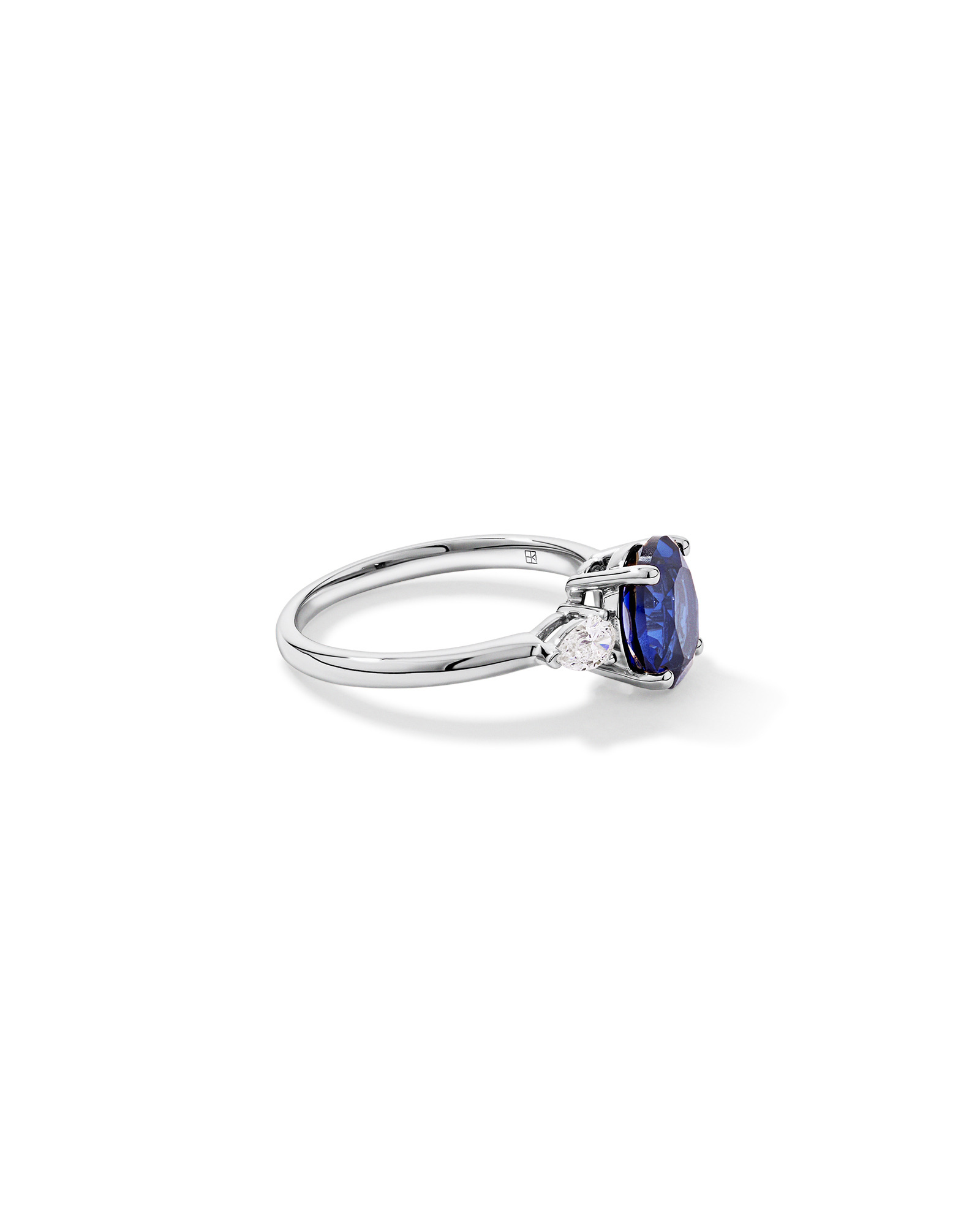 Created Sapphire and 0.27 Carat TW Laboratory-Grown Diamond Ring 10kt Gold