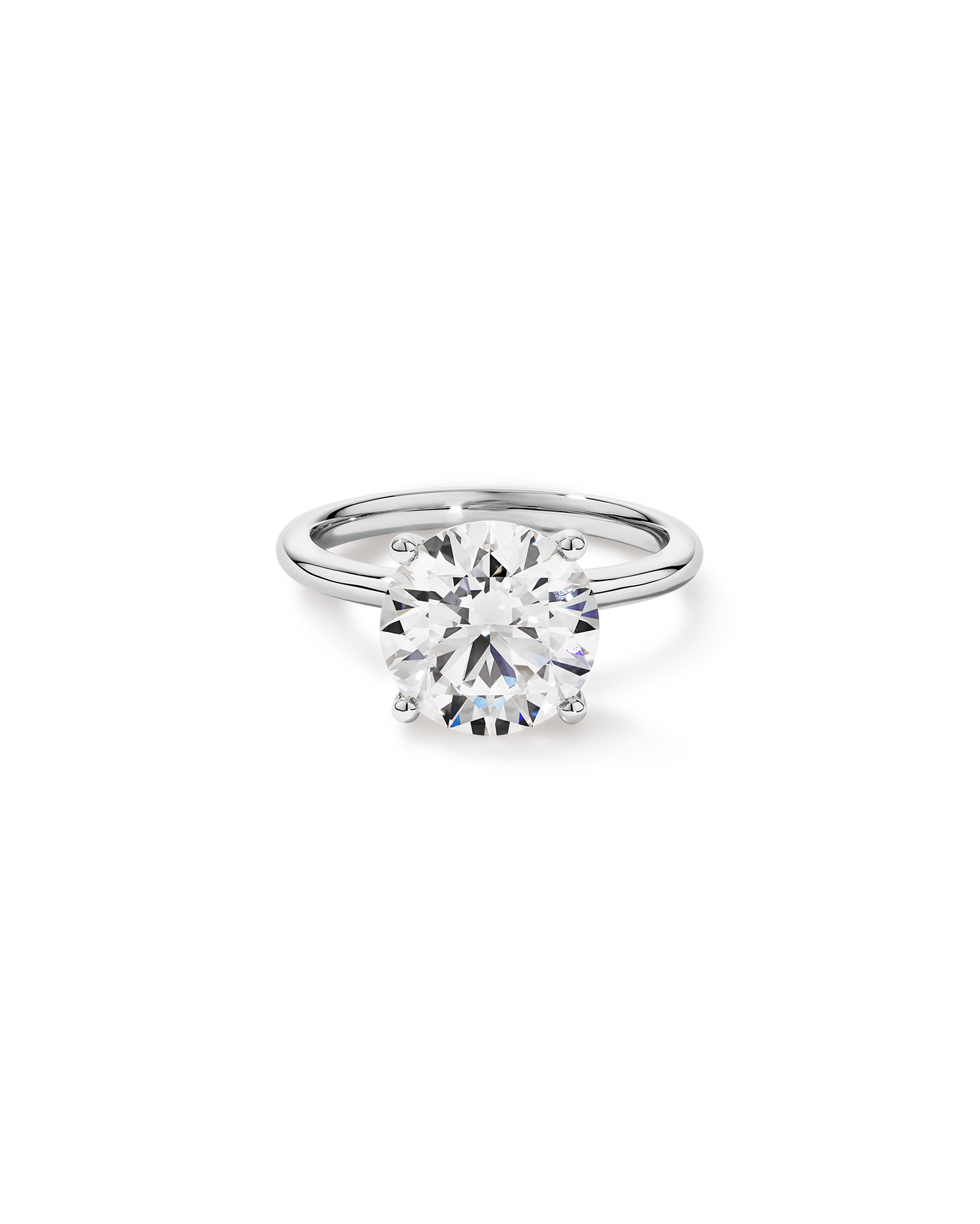 4.00 Carat TW Round Brilliant Laboratory-Grown Diamond Solitaire Engagement Ring Platinum