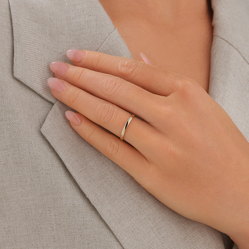 2mm Lite Half Round Wedding Band in 10kt Yellow Gold