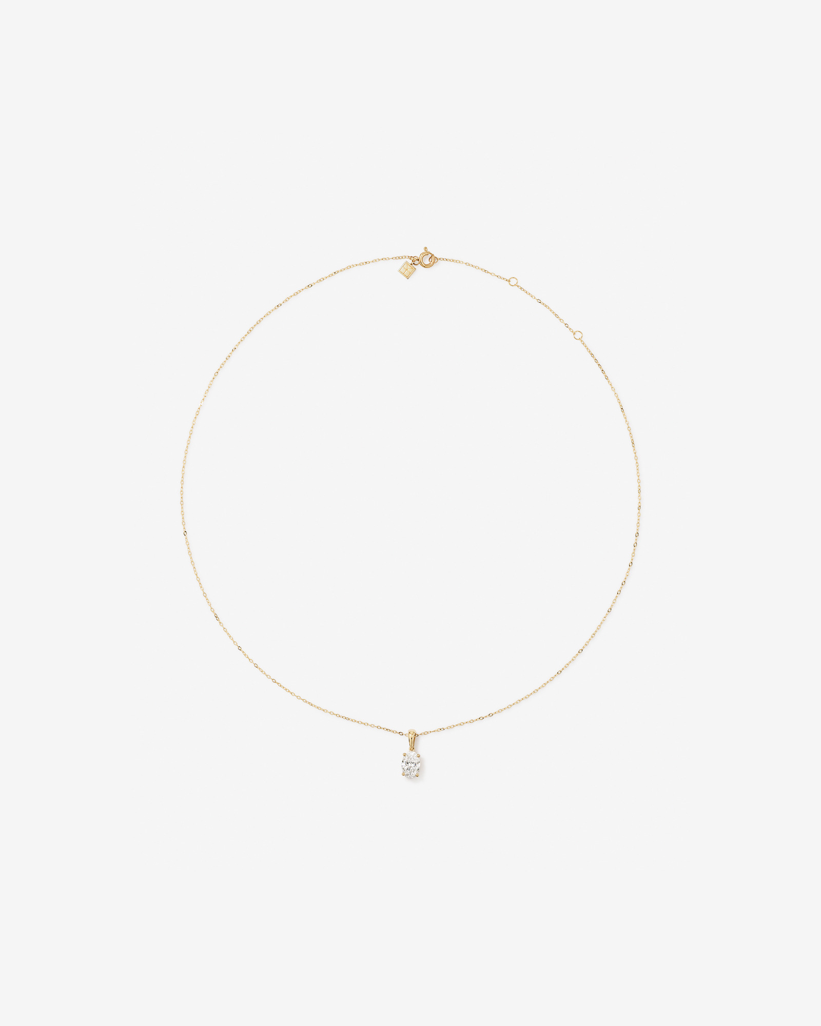 1.00 Carat TW Oval Cut Laboratory-Grown Diamond Solitaire Pendant  in 10kt Yellow Gold