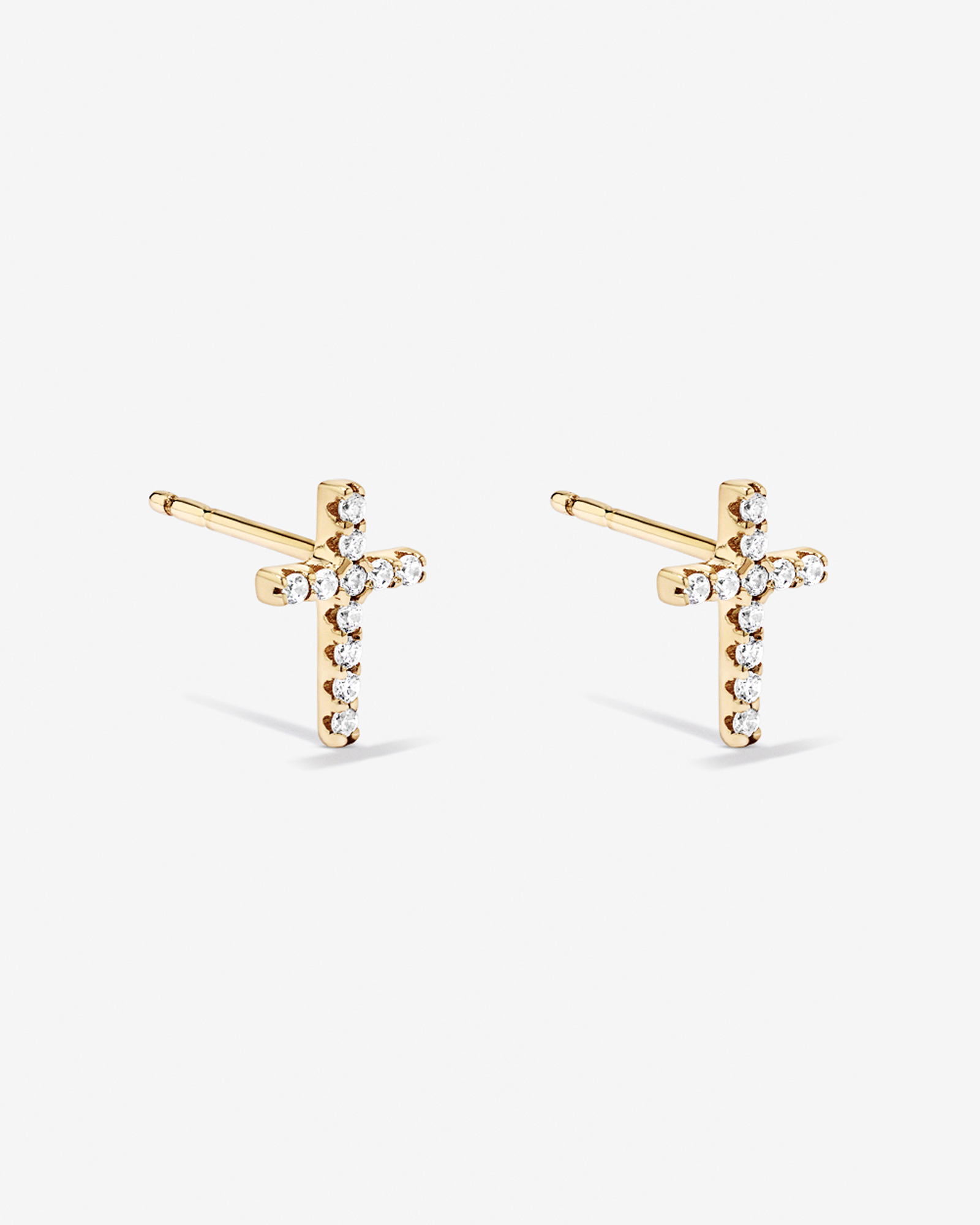 Ensemble croix en vermeil 18 ct avec zirconiums cubiques